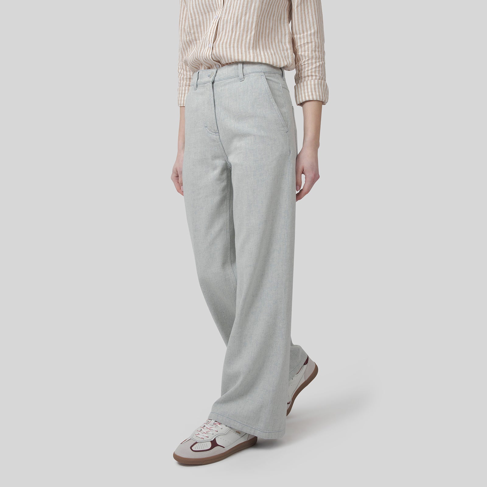 Aspesi Jeans Palazzo Grigio Chiaro Donna - 9