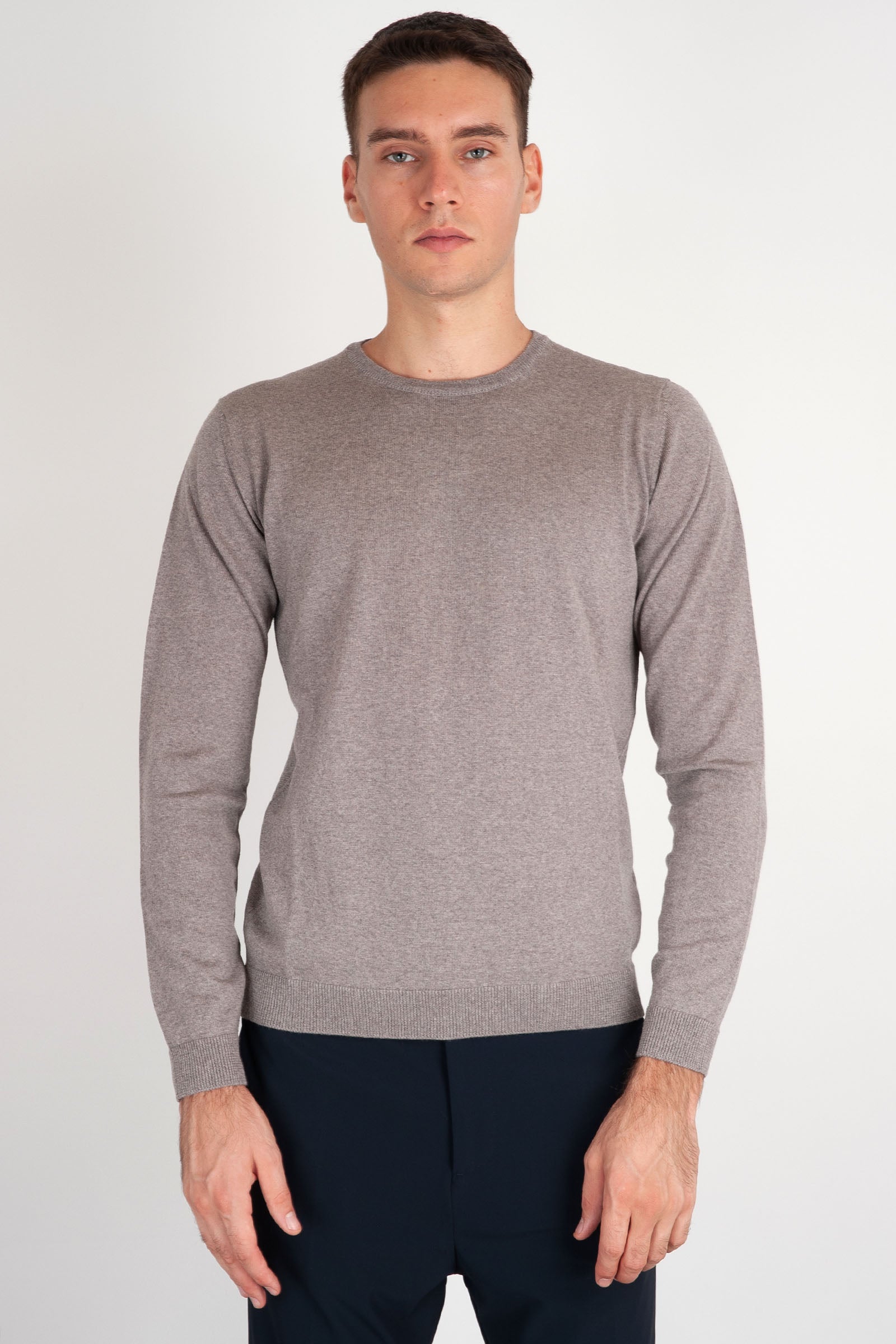 Roberto Collina Round Neck Wool Sweater Grey - 3