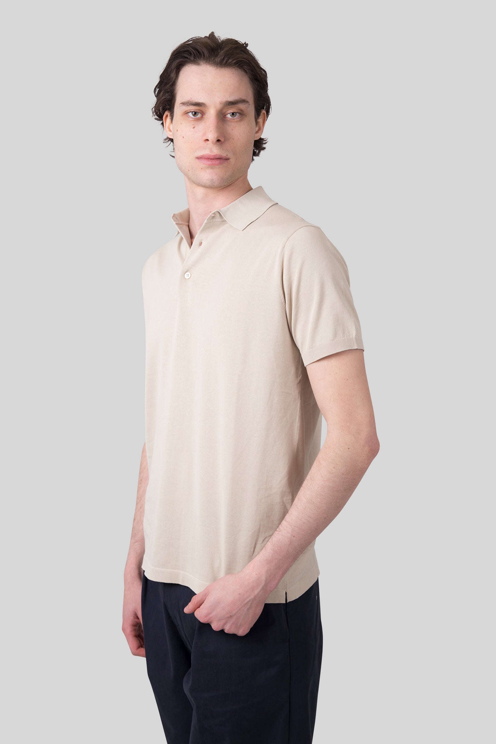 Aspesi Polo In Maglia Beige Uomo - 5
