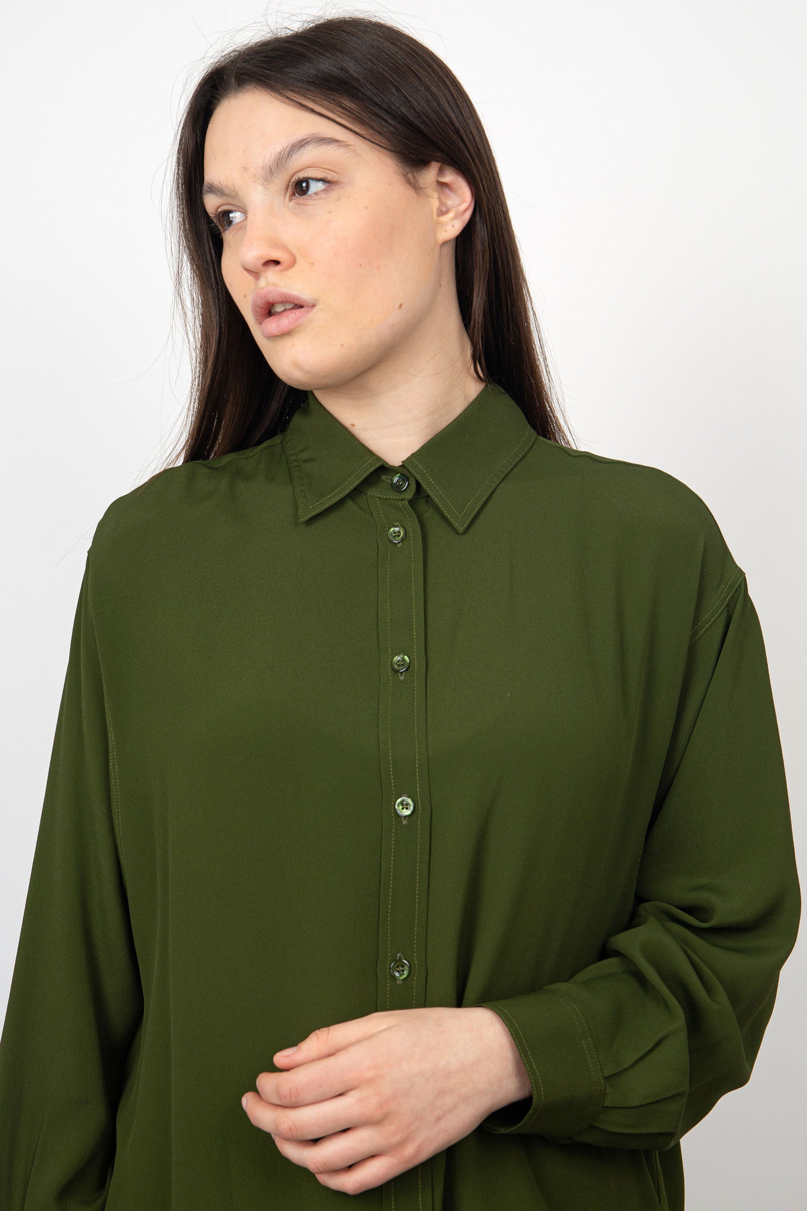 SemiCouture Camicia Verdiana Seta Verde - 1