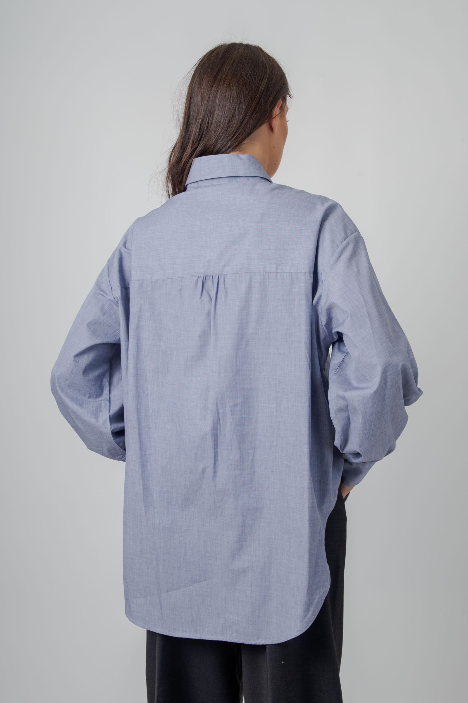 Aspesi Camicia Chambray Blu Medio Donna - 6