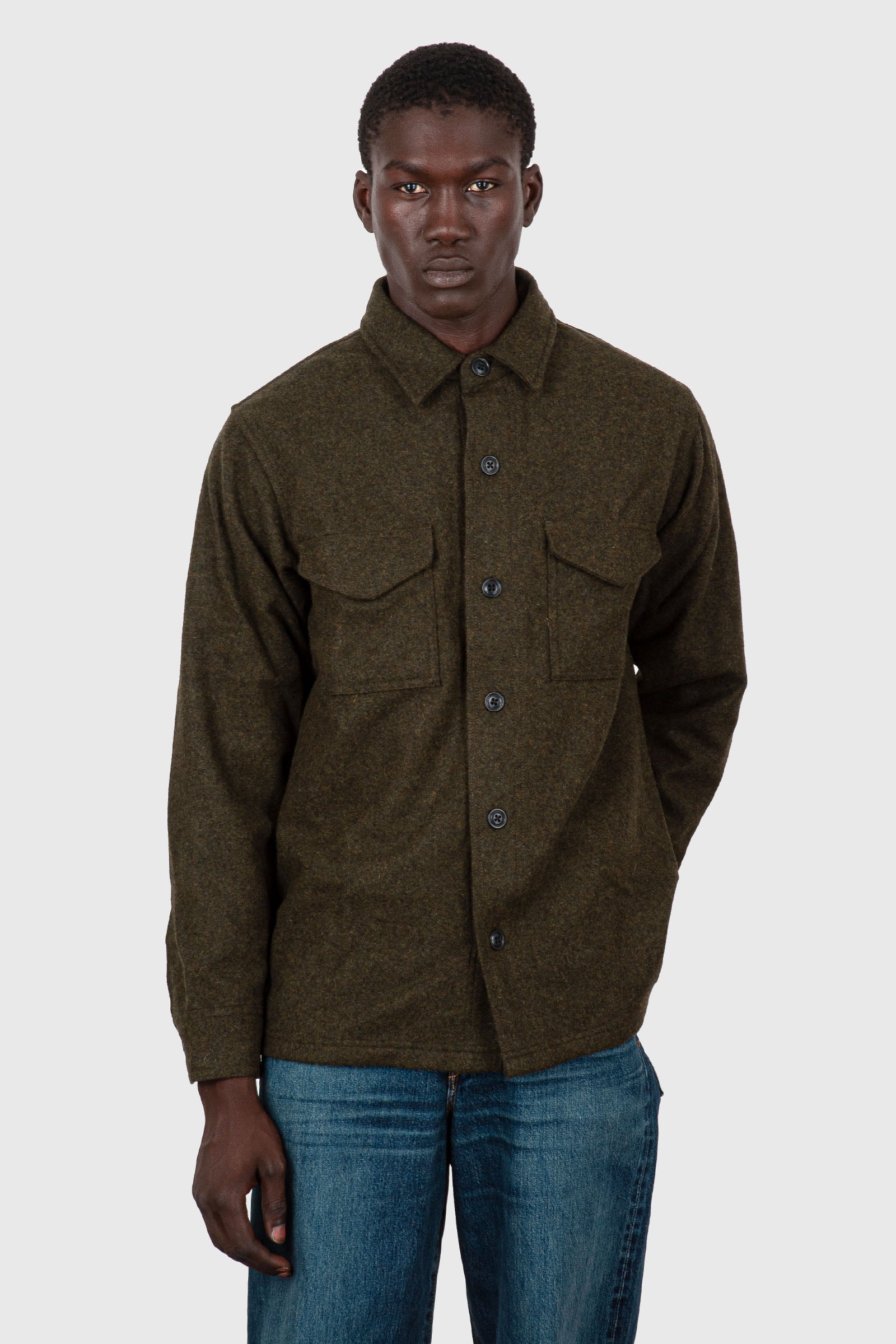 Filson Wool Jac-shirt Verde Militare Uomo - 1