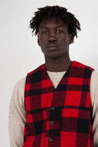 Filson Gilet Mackinaw Wool Nero/rosso Uomo filson