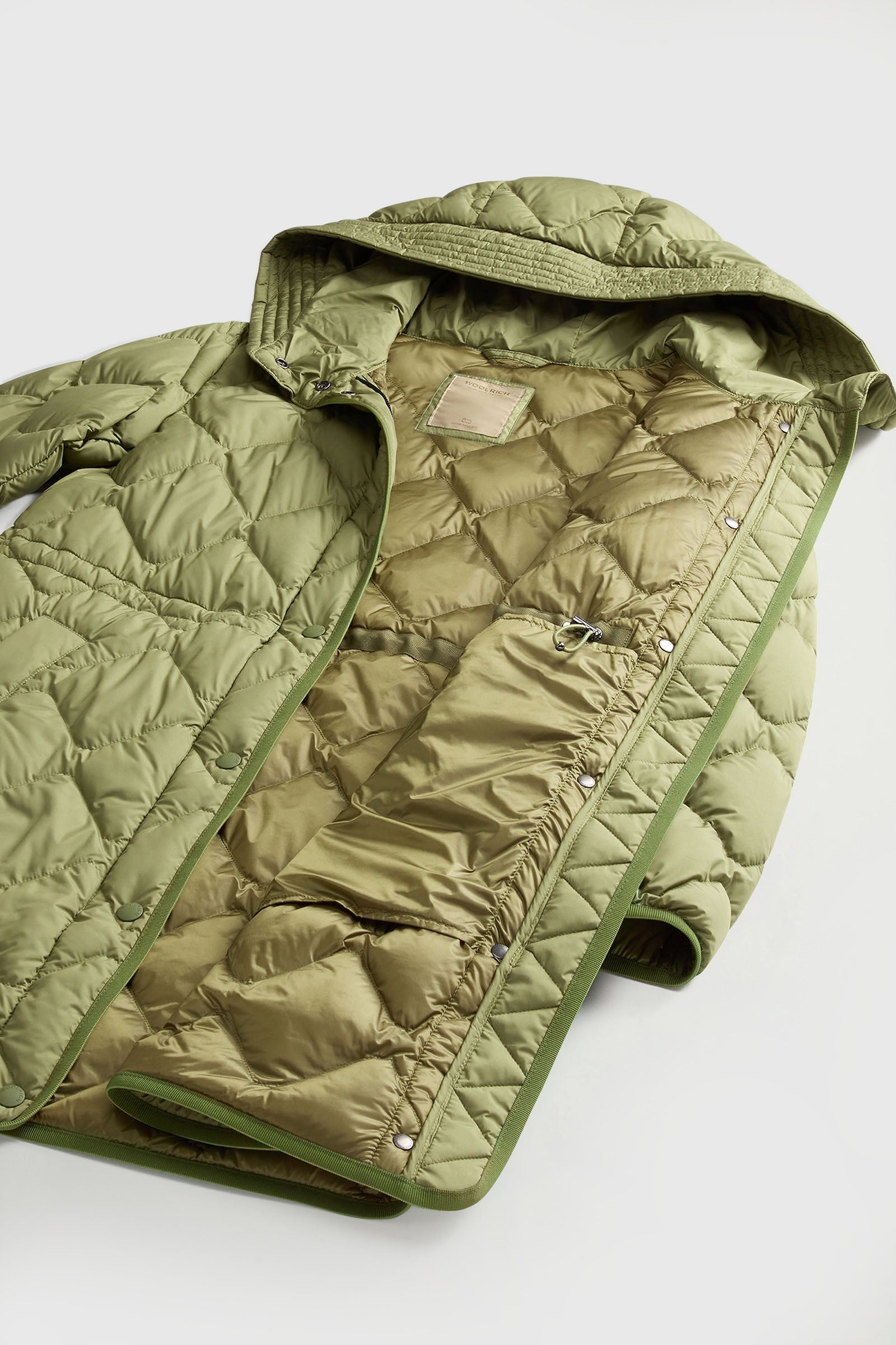 Woolrich Parka Heritage Con Cappuccio Verde Militare Donna - 8