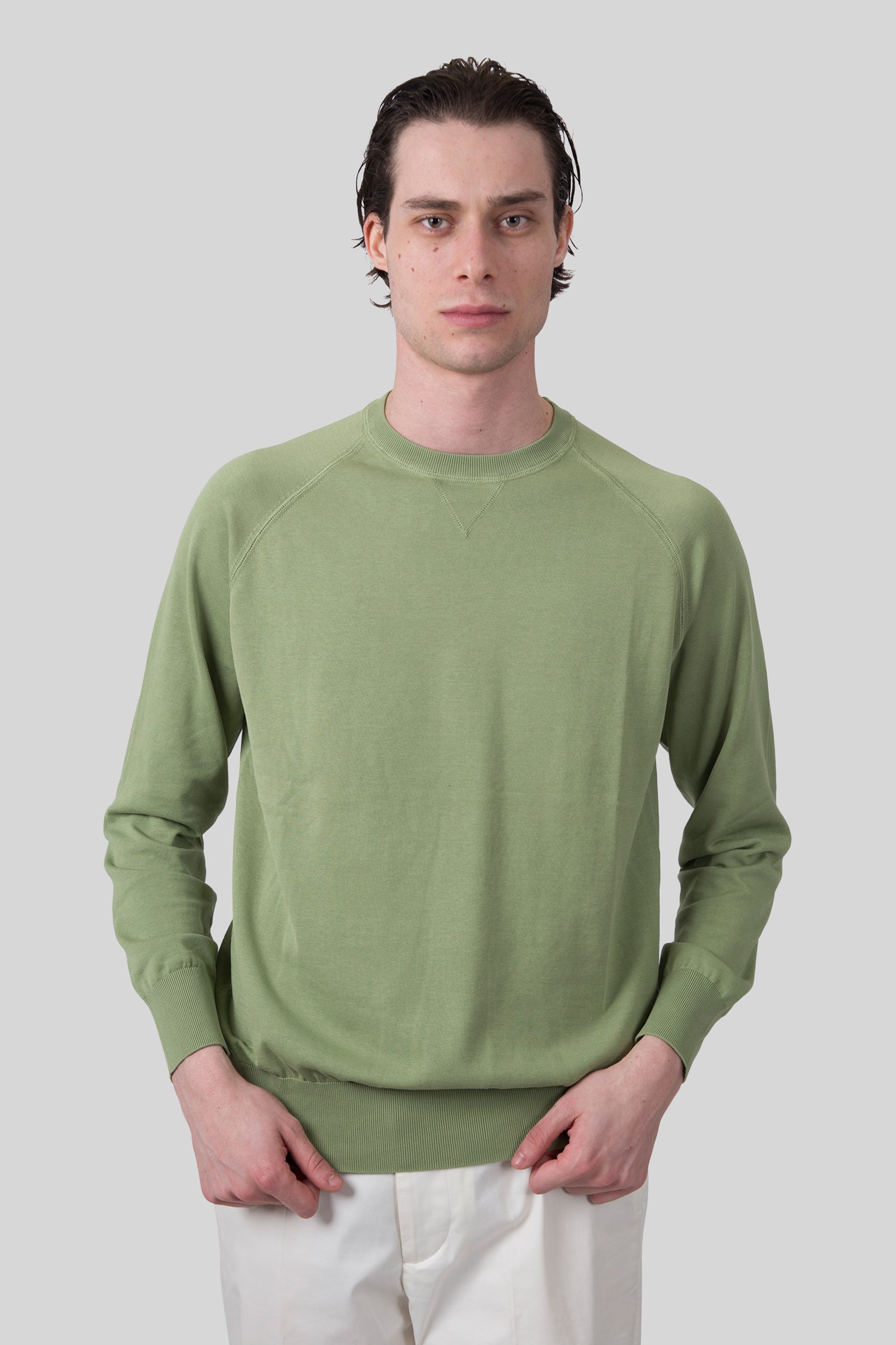 Aspesi Maglia Girocollo In Cotone Pistacchio Donna - 3