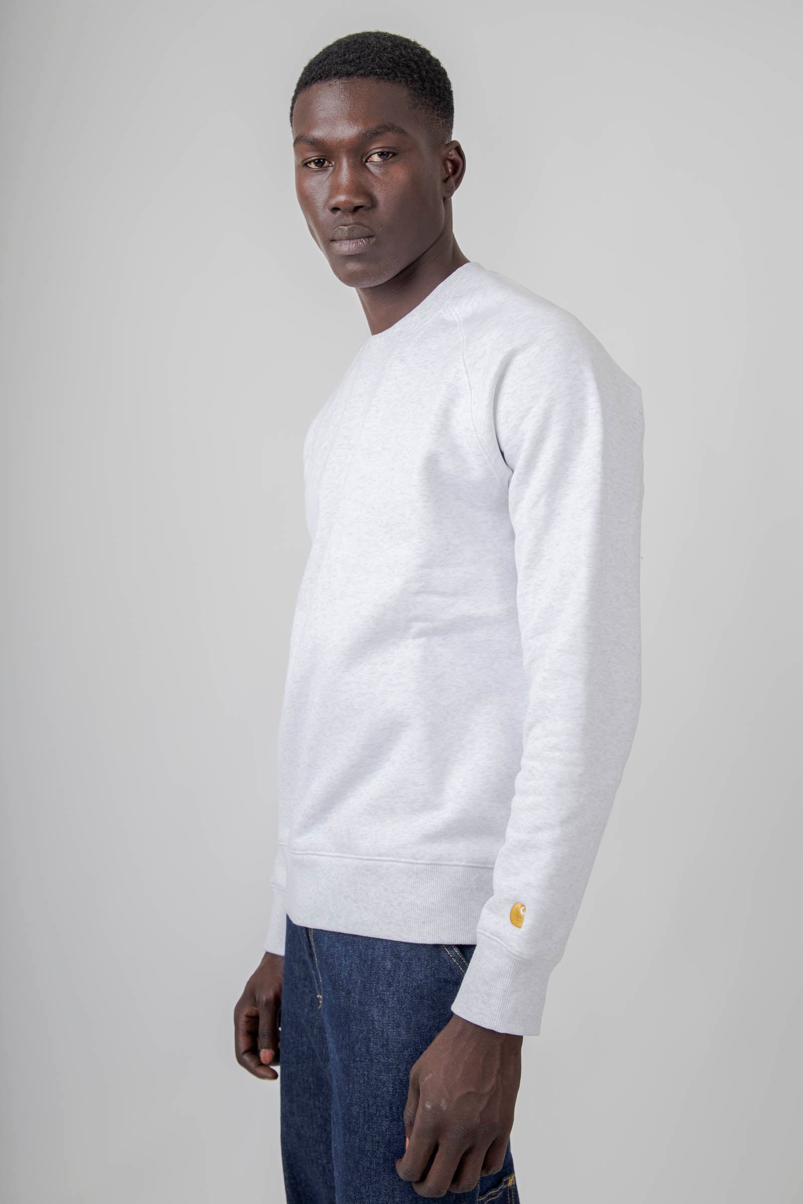 Carhartt Wip Chase Sweatshirt Grigio Chiaro Uomo - 3