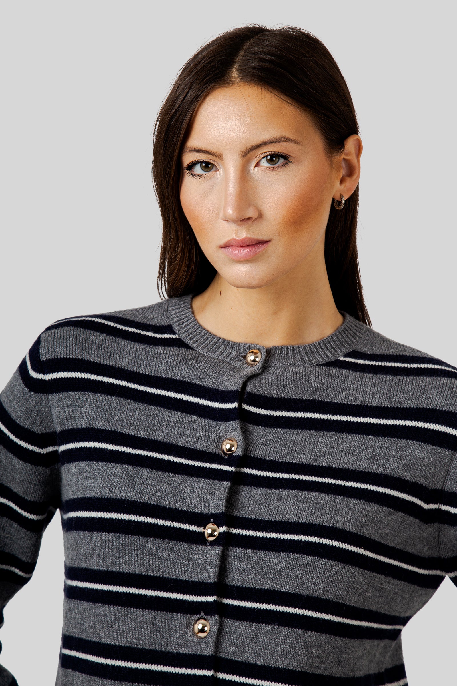 Semicouture Cardigan Yasmin Grigio/blu/burro Donna - 4