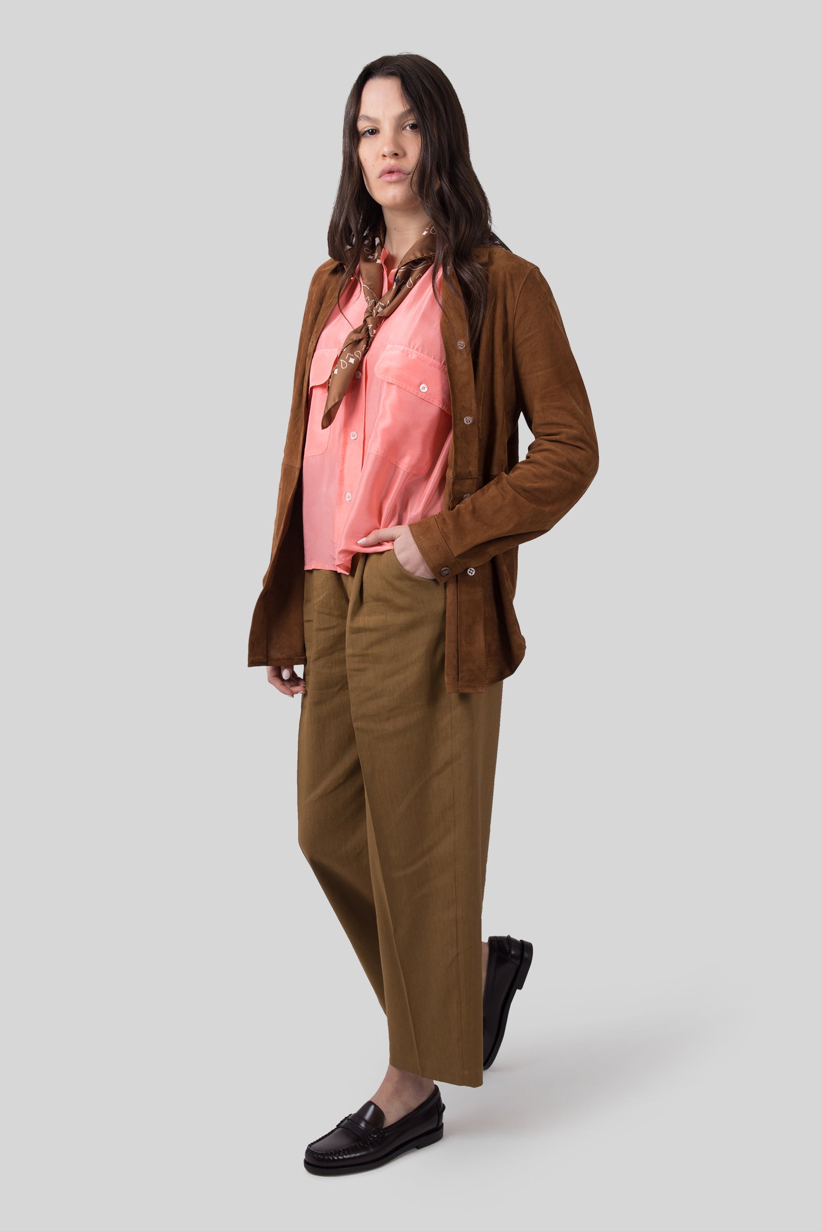 Tela Camicia In Seta Habotai Samba Rosa Donna - 2