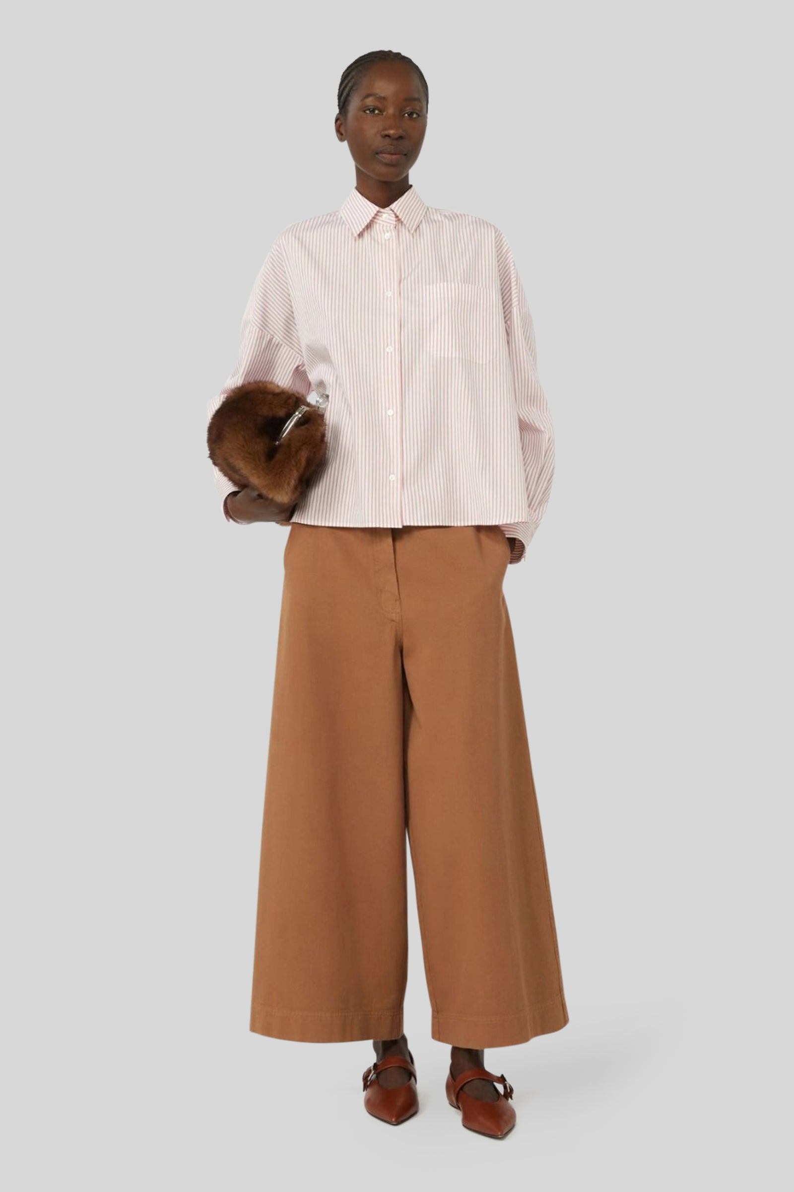 Max Mara Weekend Pantalone Ariete In Drill Di Cotone Cuoio Donna - 2