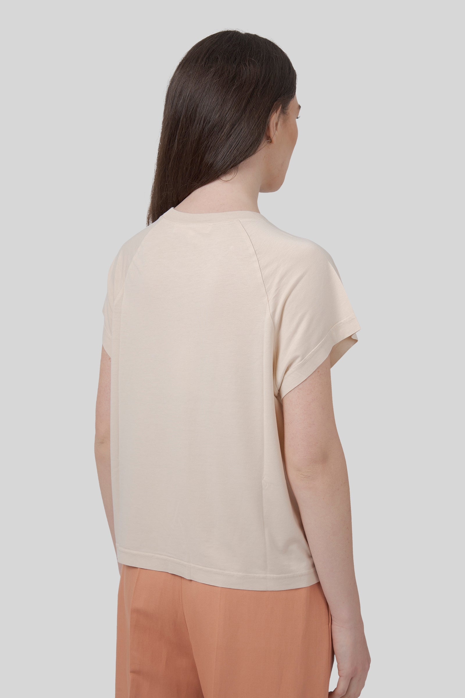 Absolut Cashmere T-shirt Lyocell Tricia Beige Chiaro Donna - 3