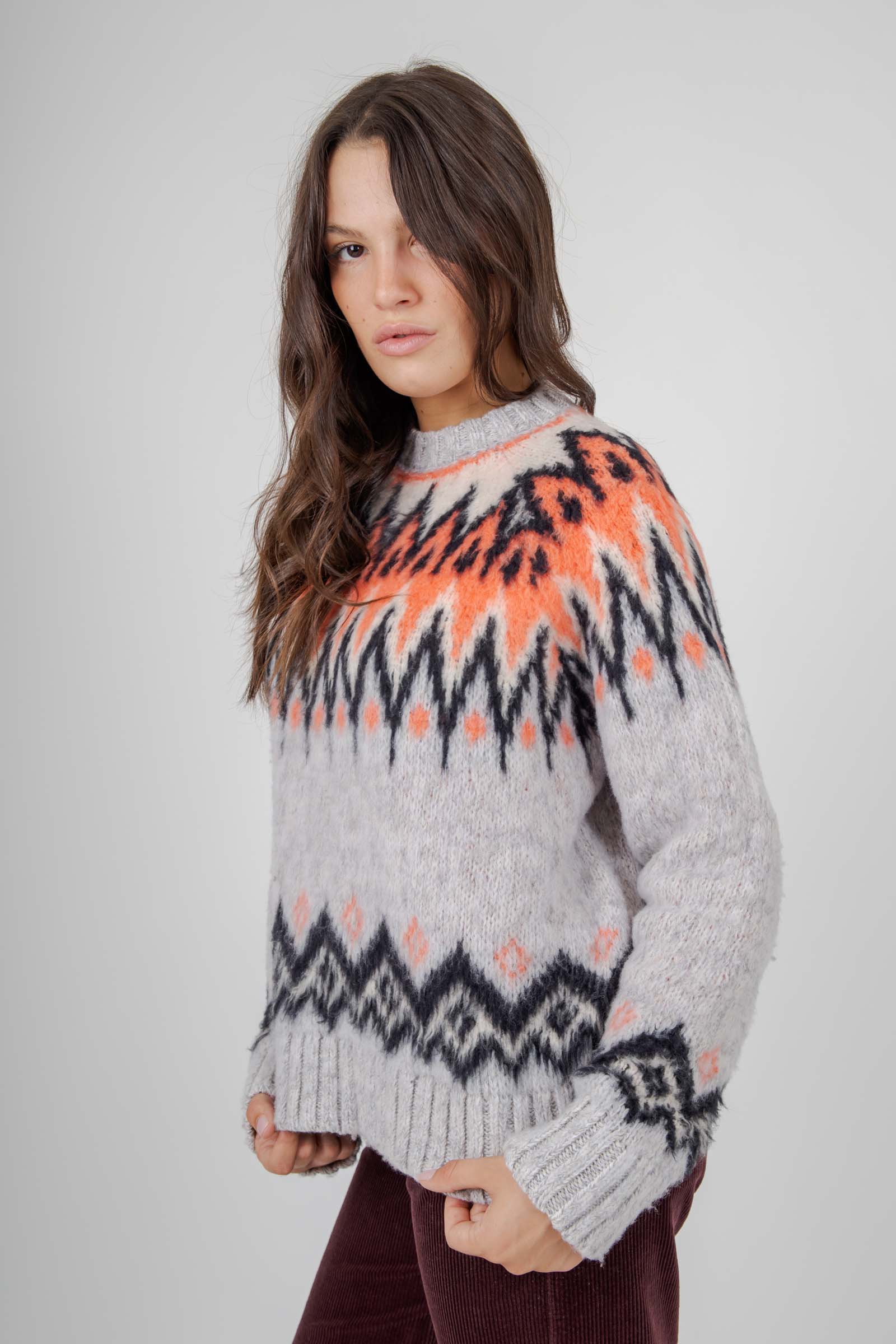 Roberto Collina Maglia Girocollo Jacquard Rosa Donna - 3