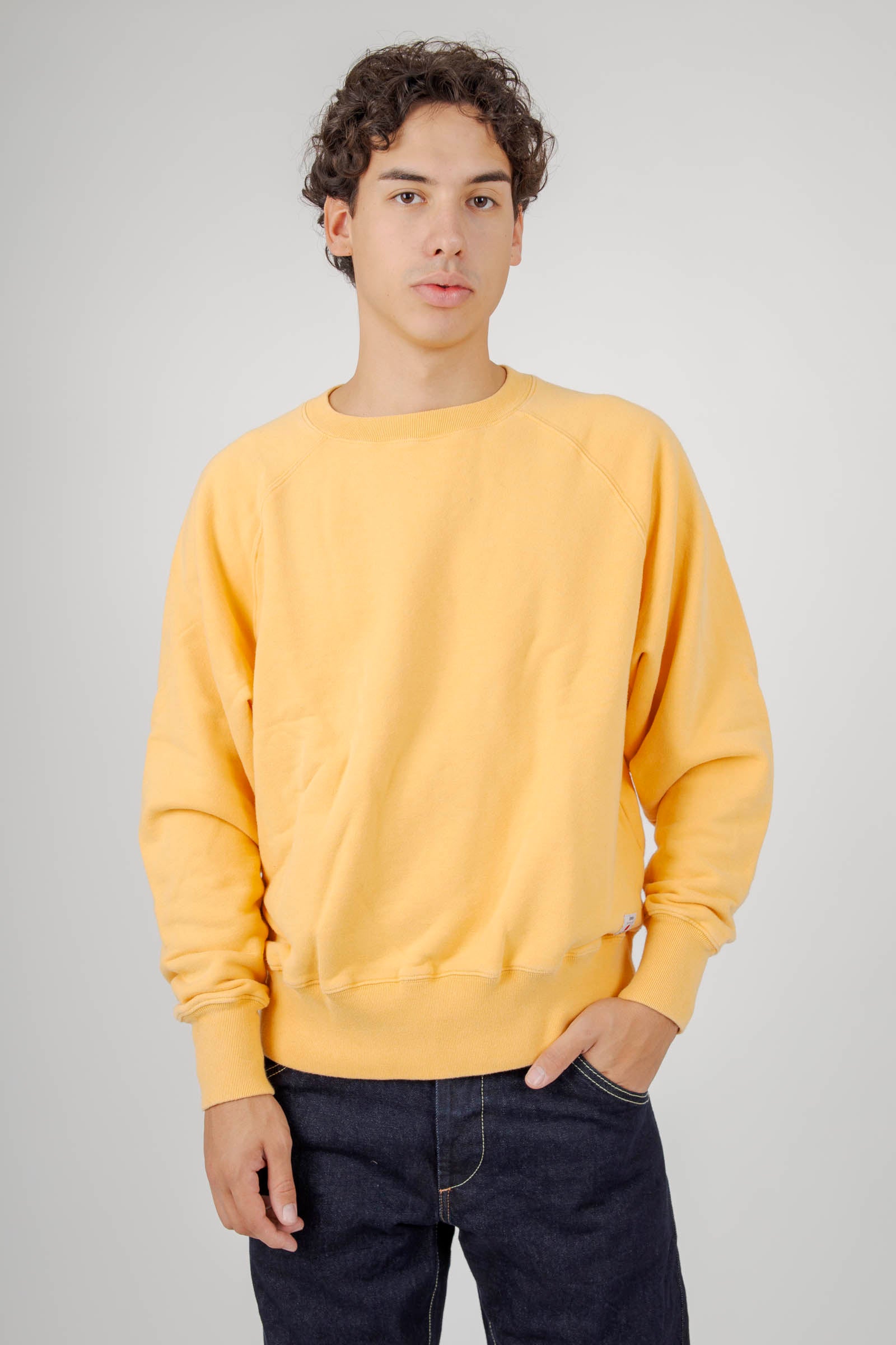 Edwin Felpa Raglan Crew Japan Giallo Uomo - 3
