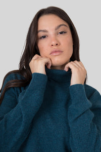 Absolut Cashmere Maglia Themys Petrolio Donna absolut cashmere