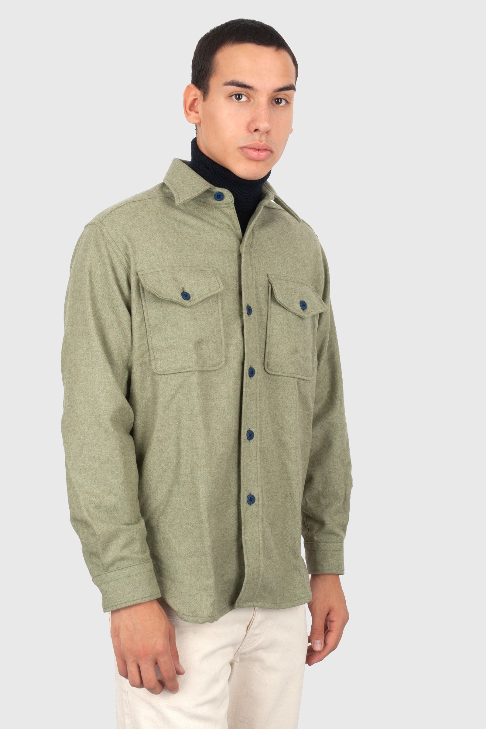 Fortela Overshirt Cpo Verde Chiaro Uomo - 1