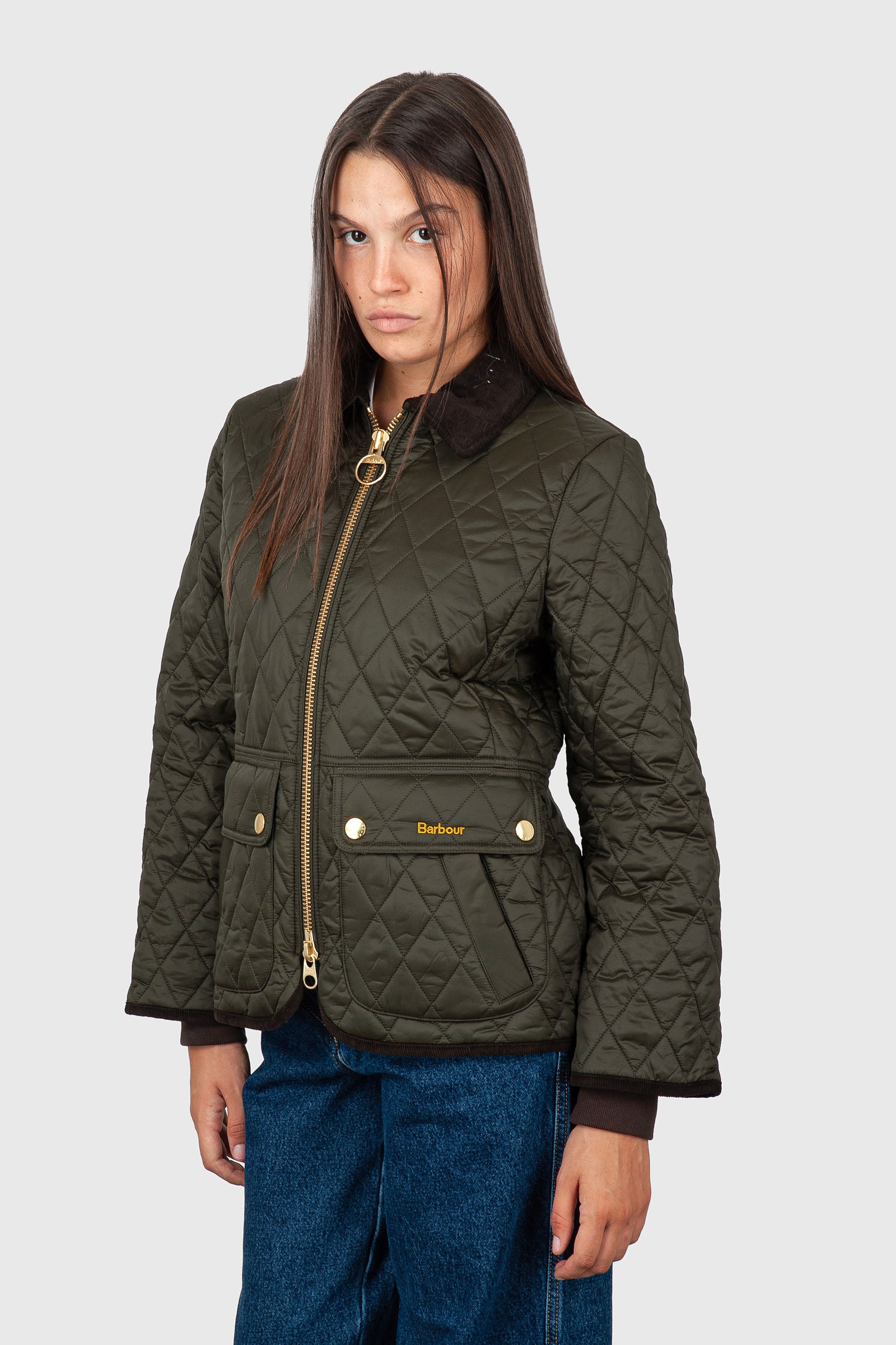 Barbour Giubbotto Fitted Beadnell Quilt Verde Scuro Donna - 1