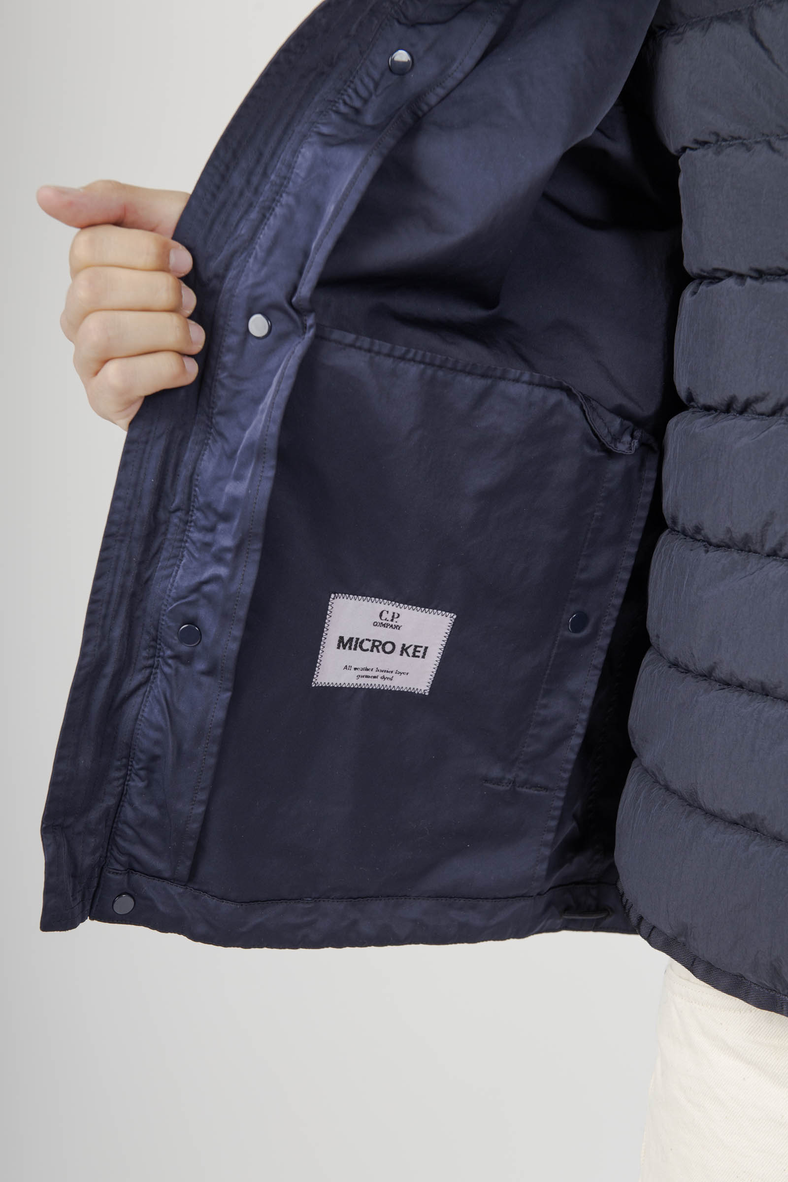 C.p. Company Giubbotto Micro Kei Hooded Lens Blu Scuro Uomo - 8