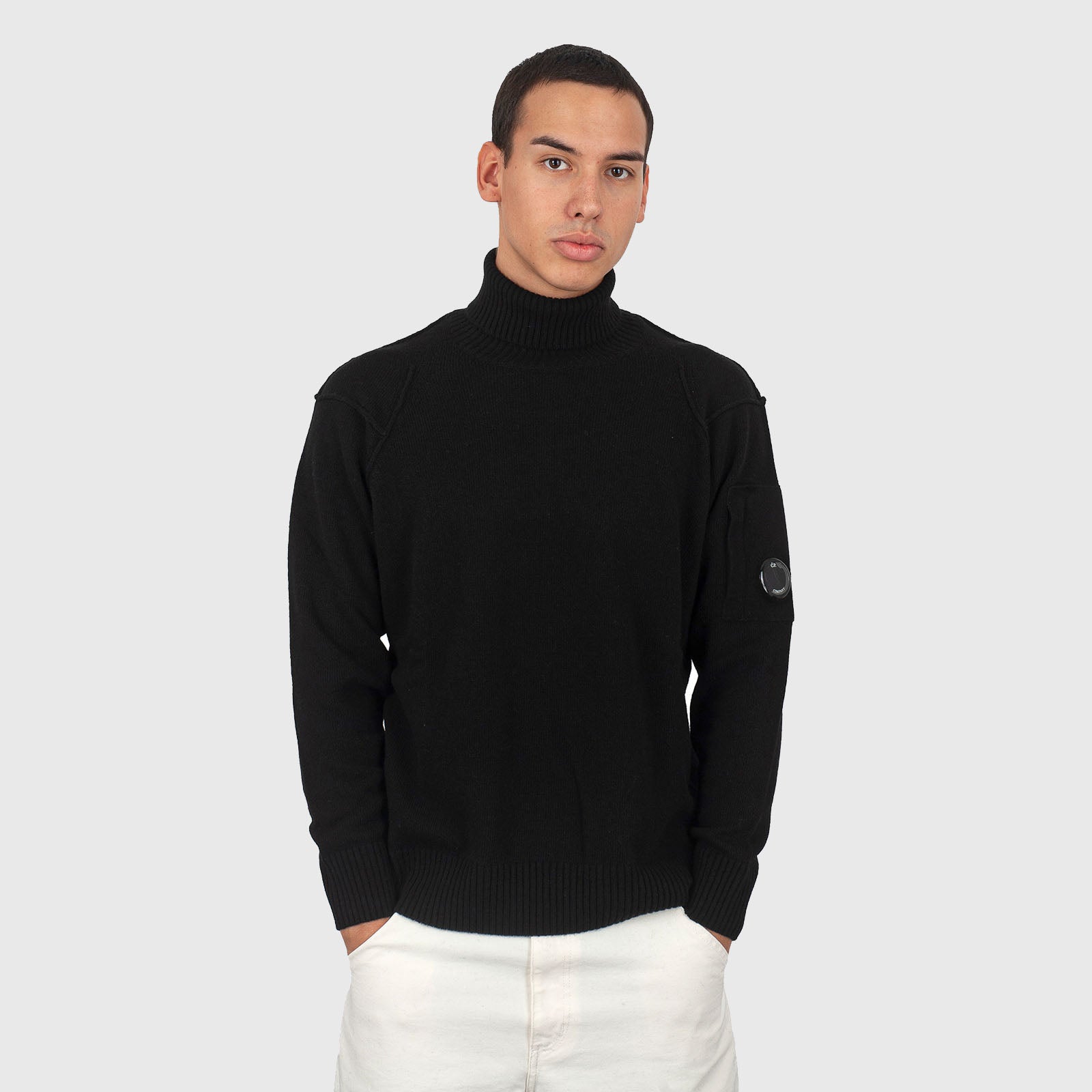 C.p. Company Maglia Lambswool Grs Turtleneck Knit Nero Uomo - 7