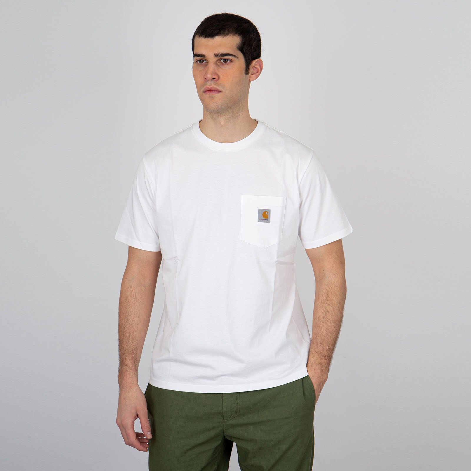 Carhartt WIP T-Shirt Short Sleeve Pocket Cotone Bianco - 6