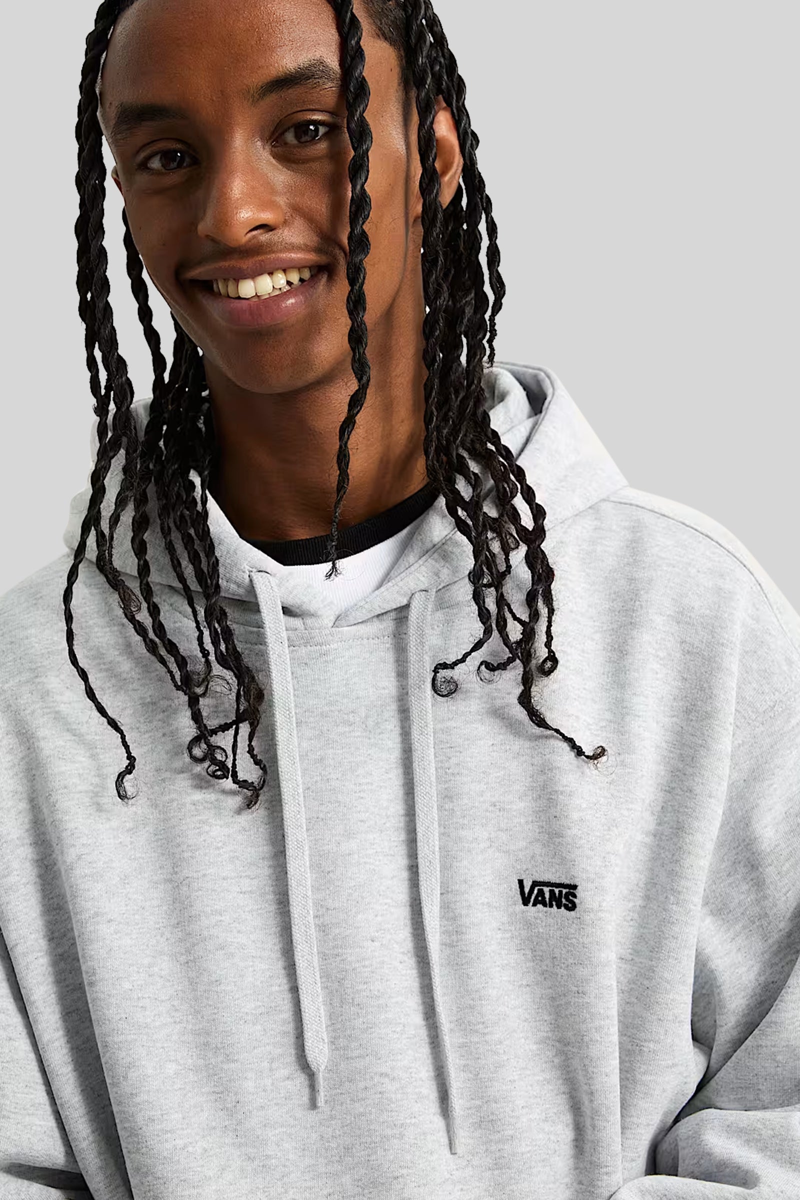 Vans "off The Wall" Felpa Cappuccio Left Chest Ii Grigio Chiaro Uomo - 2