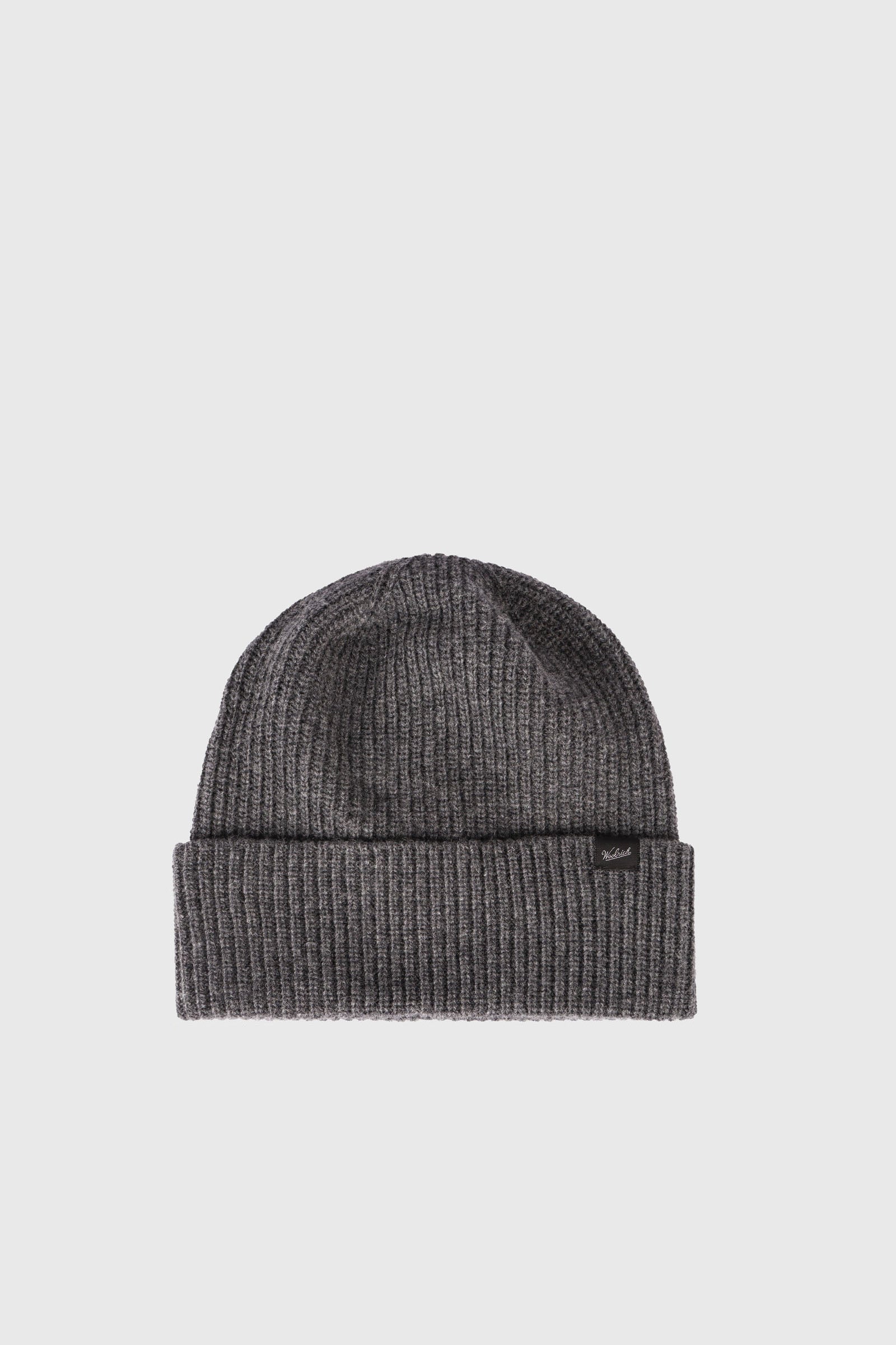 Woolrich Knitted Ribbed Beanie Grigio Unisex - 1