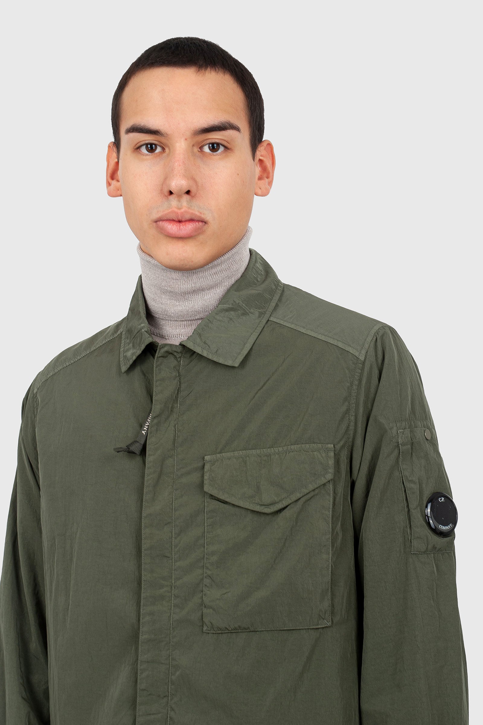 C.p. Company Overshirt Chrome-r Lens Verde Militare Uomo - 5