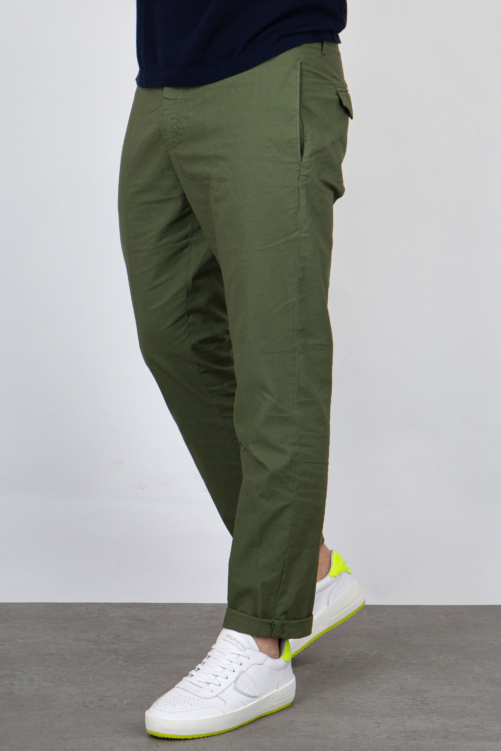 Department Five Pantalone Cotone Verde Militare - 4