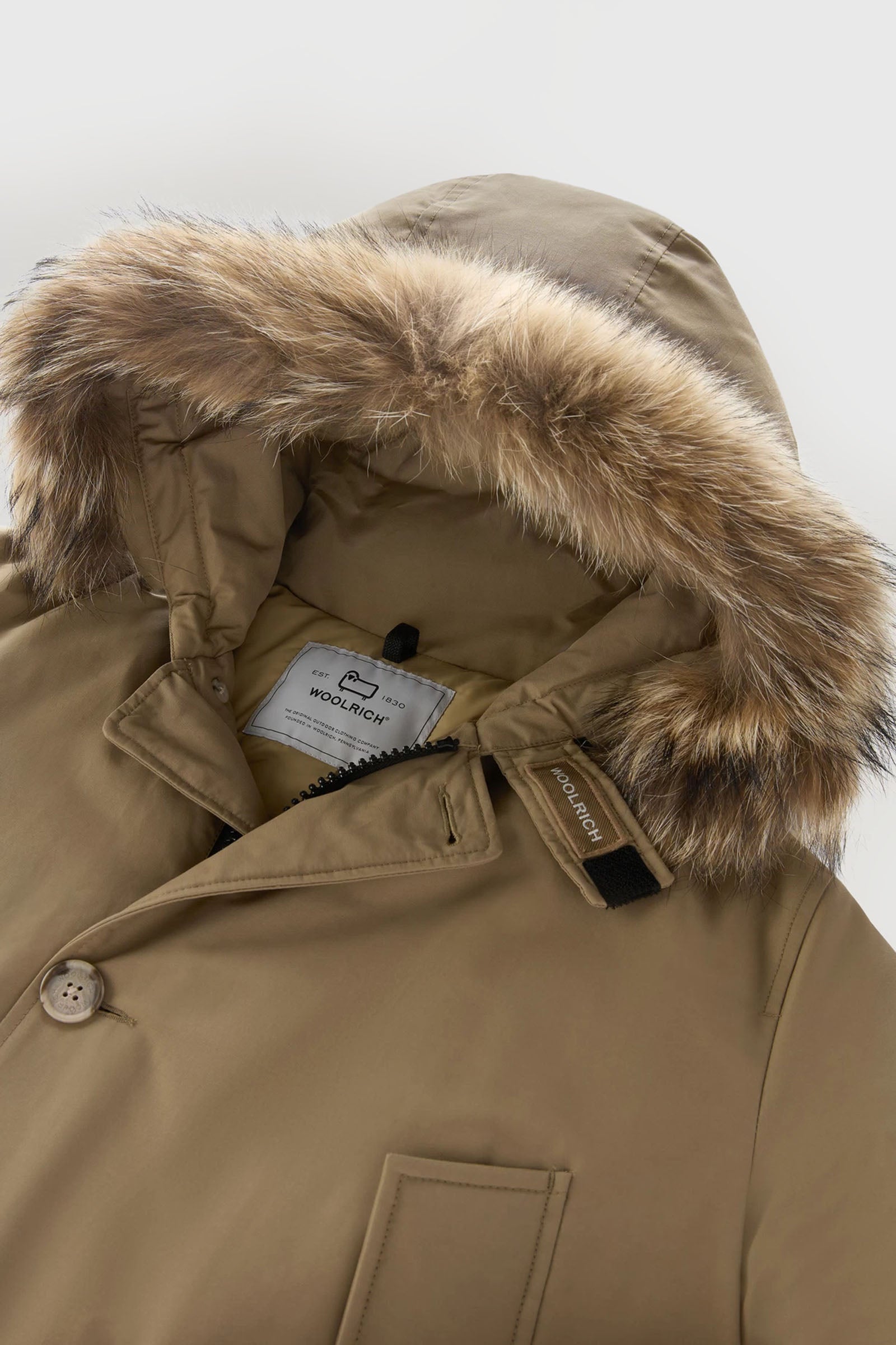 Woolrich Arctic Parka In Ramar Cloth Con Pelliccia Removibile Beige Uomo - 5