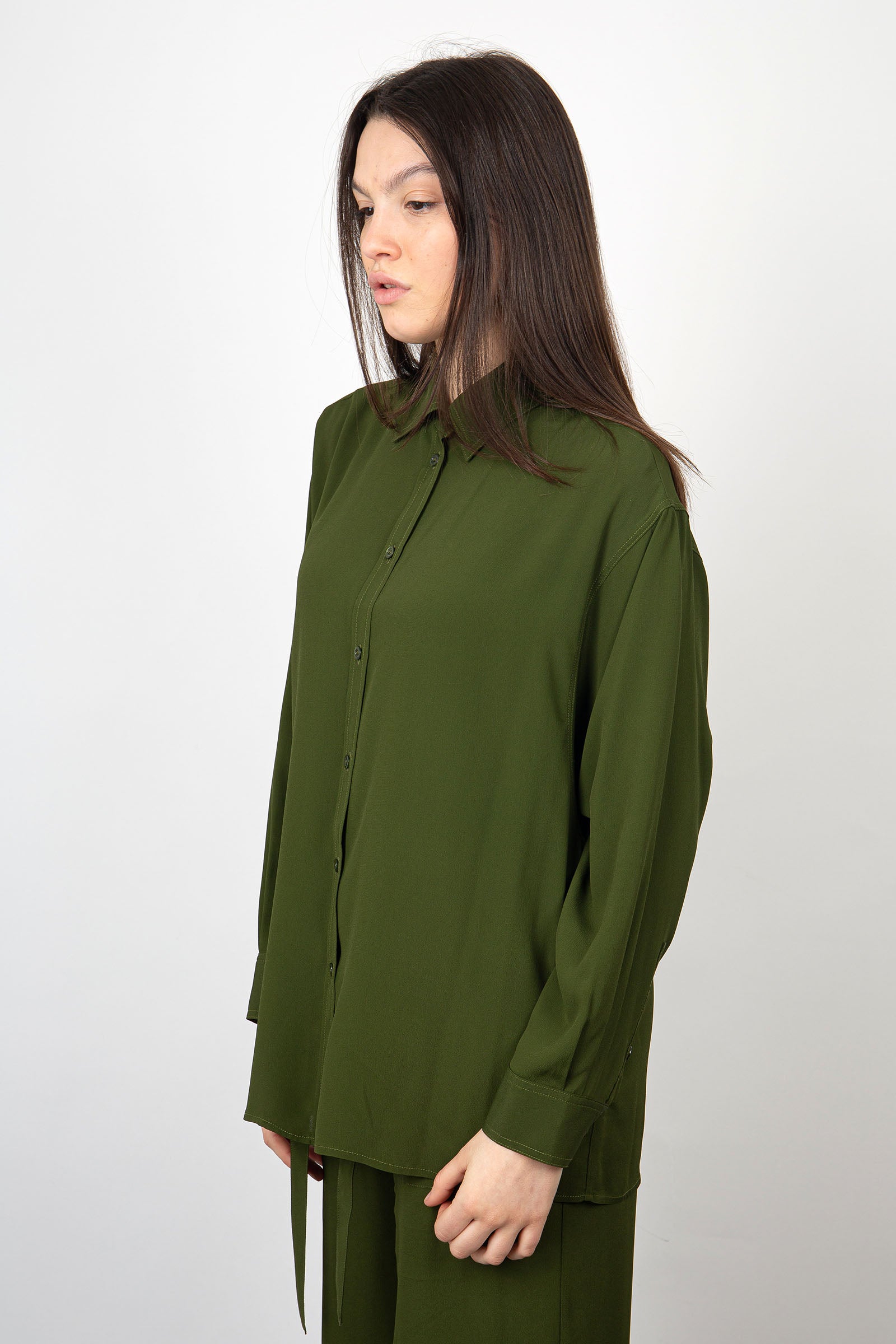 SemiCouture Verdiana Silk Shirt Green - 5