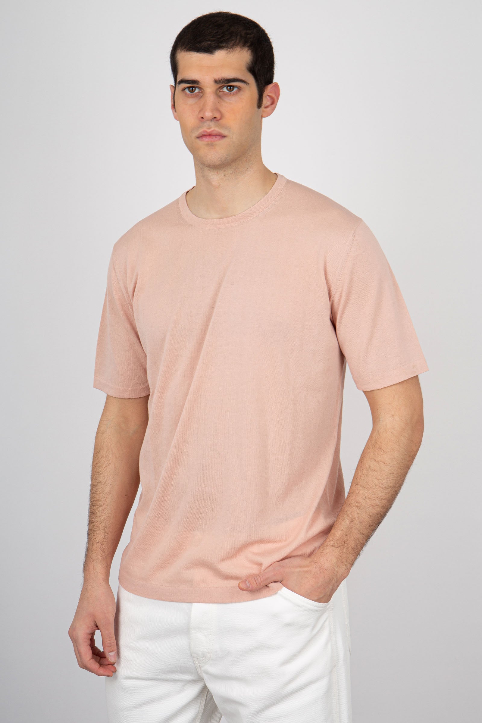 Roberto Collina Crew-neck Cotton T-shirt Pink - 3