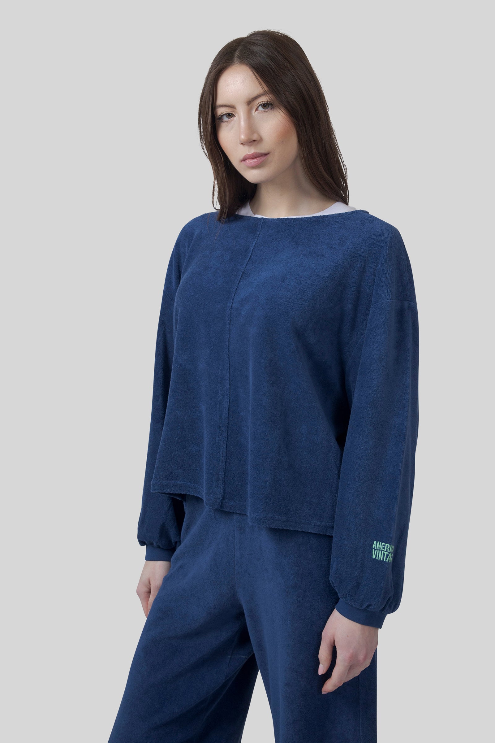 American Vintage Felpa Fuxow Blu China Donna - 3