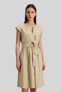 Woolrich Abito Corto In Popeline Crema Donna woolrich