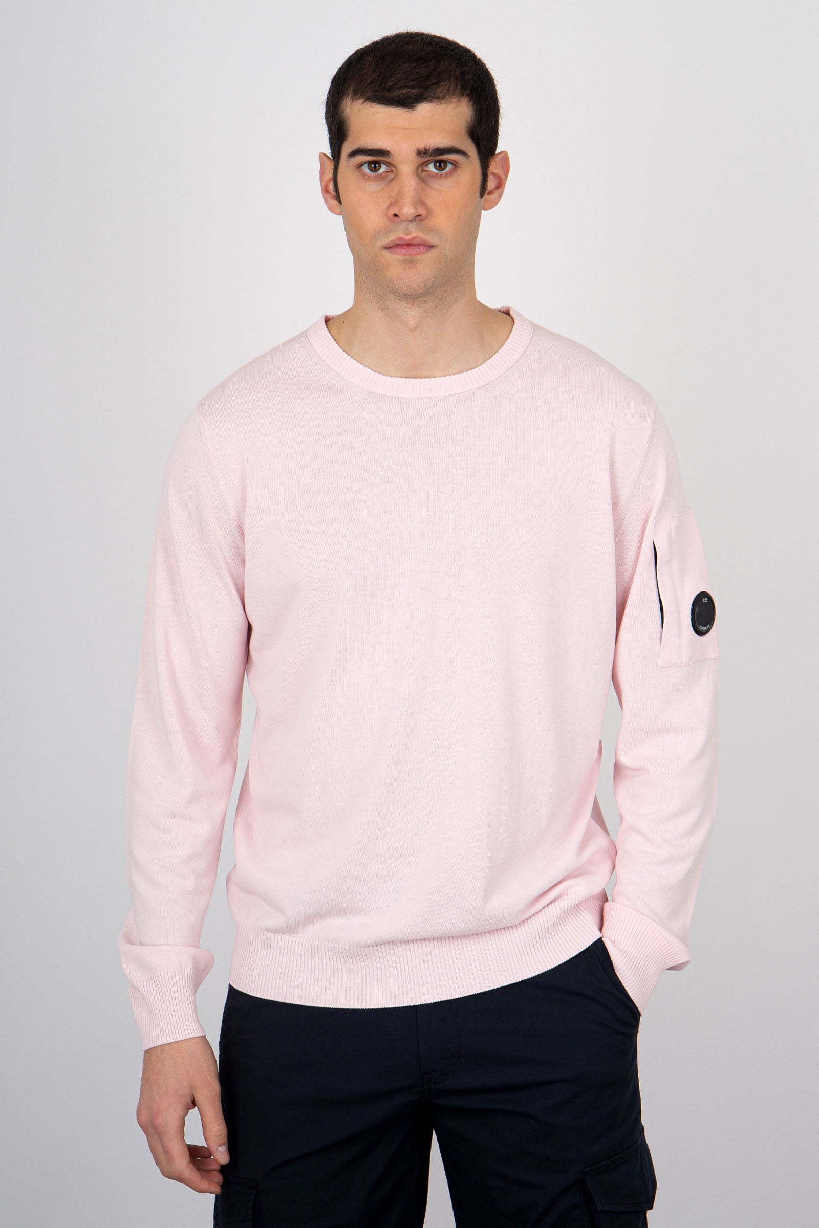 C.P. Company Cotton Crepe Pink Sweater - 1