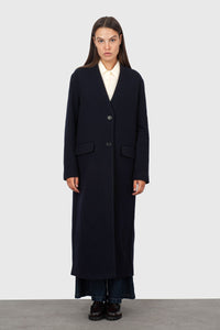 Aspesi Cappotto Lungo Lana Cashmere Blu Navy Donna aspesi