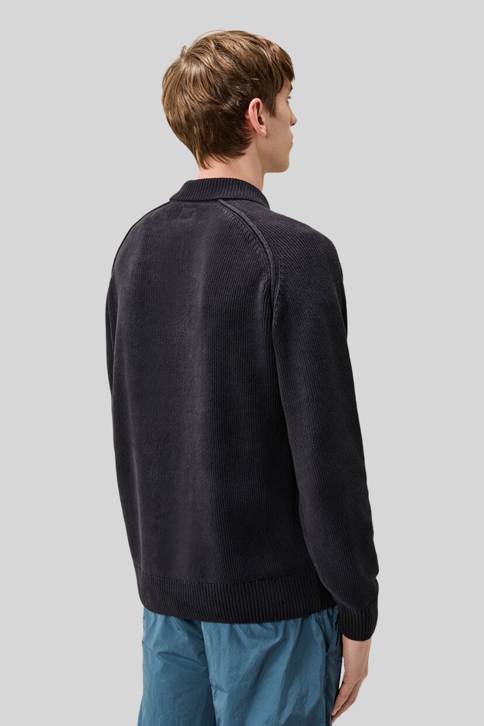 Chenille Cotton Lens Polo Sweater - 3