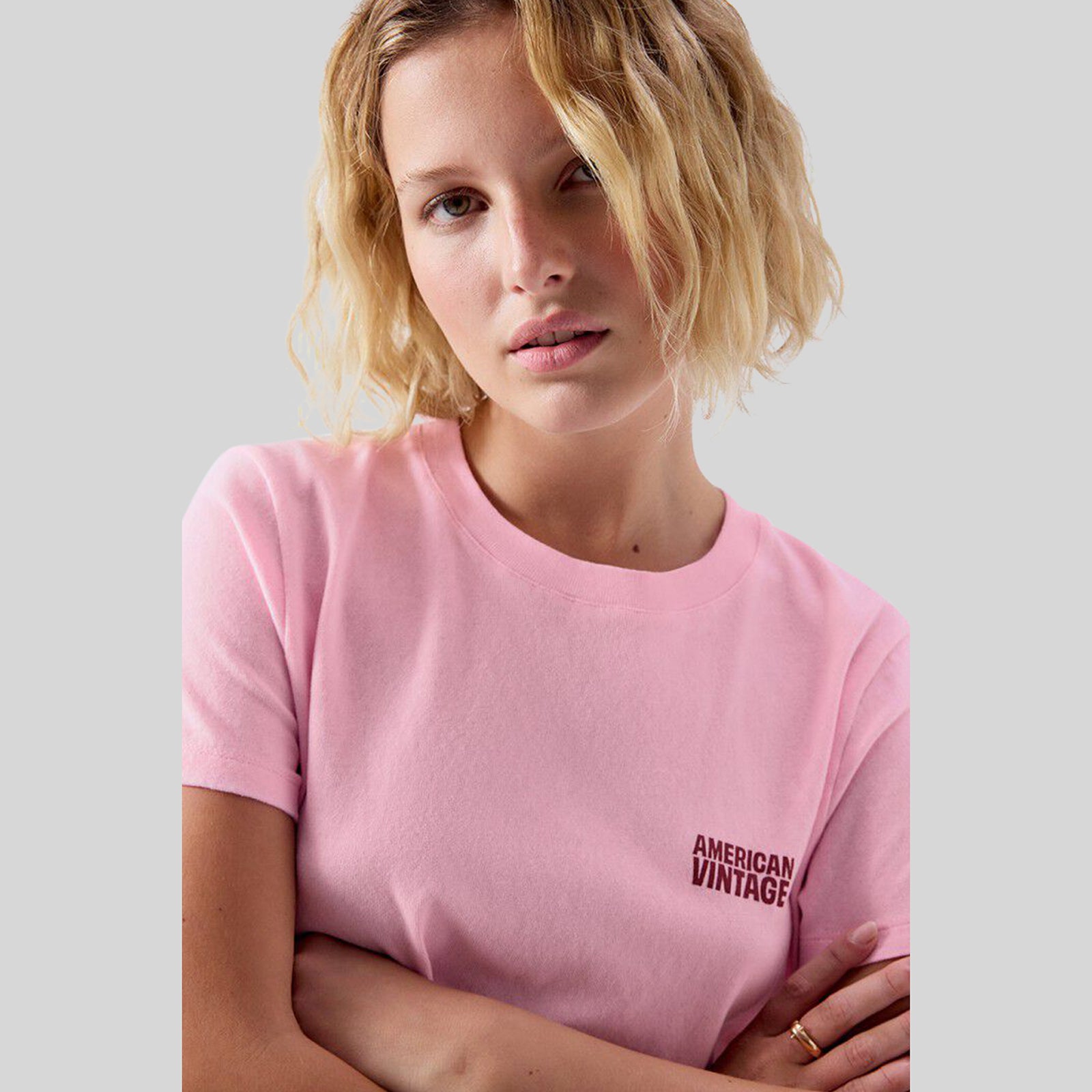 American Vintage T-shirt Ykobow Rosa Donna - 6