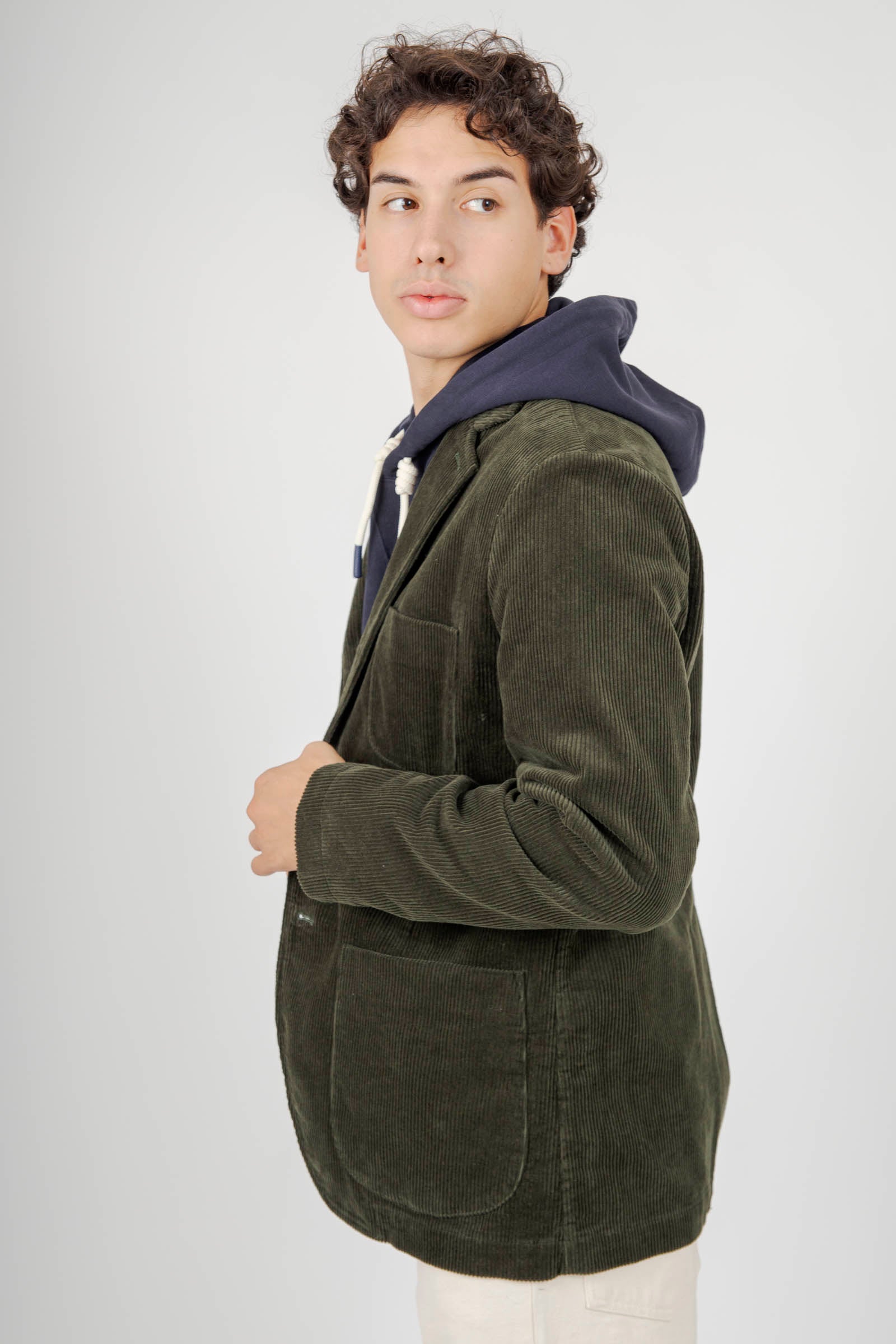 Sebago Blazer Neddick Corduroy Verde Scuro Uomo - 5