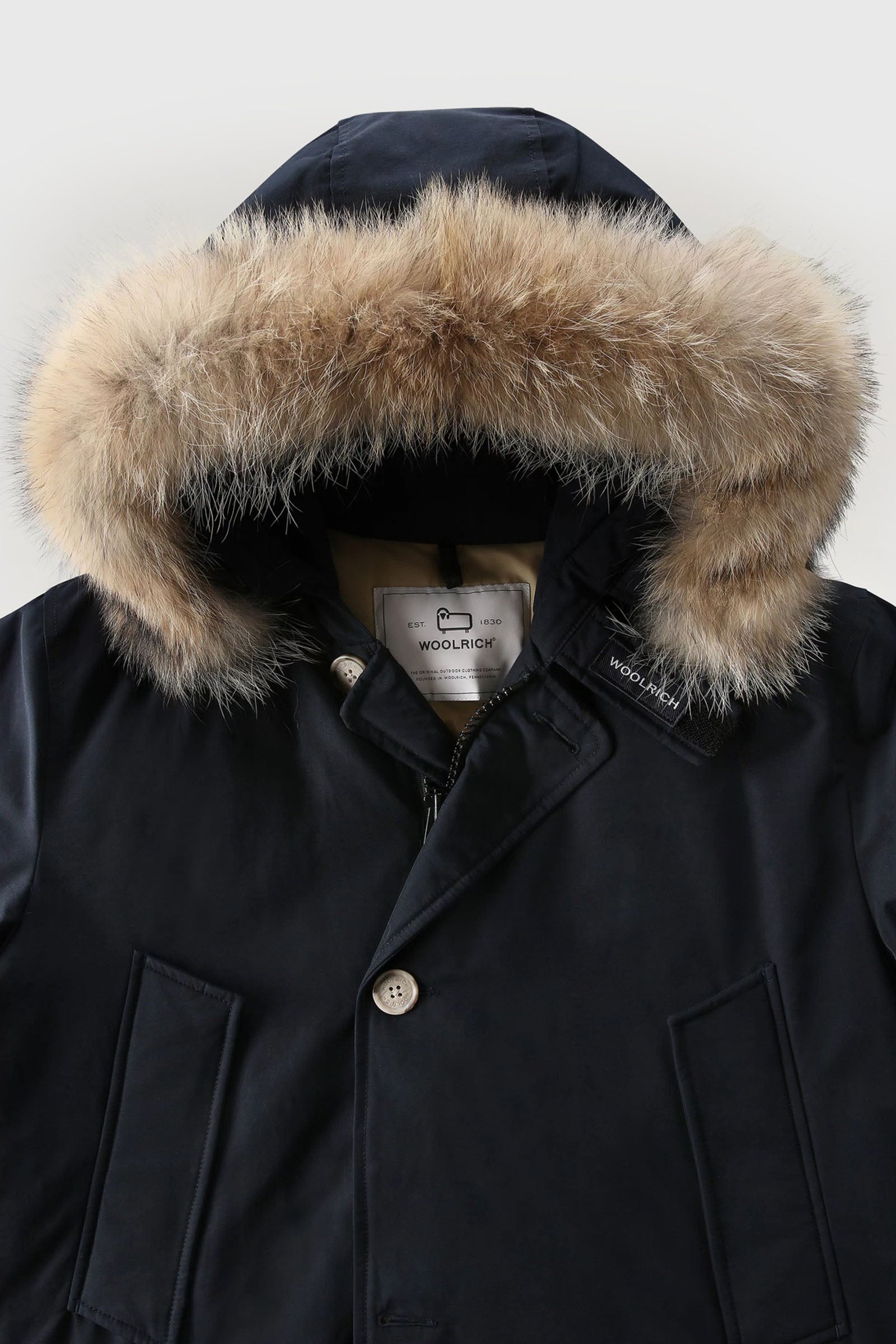 Woolrich Arctic Parka In Ramar Cloth Con Pelliccia Removibile Blu Uomo - 5