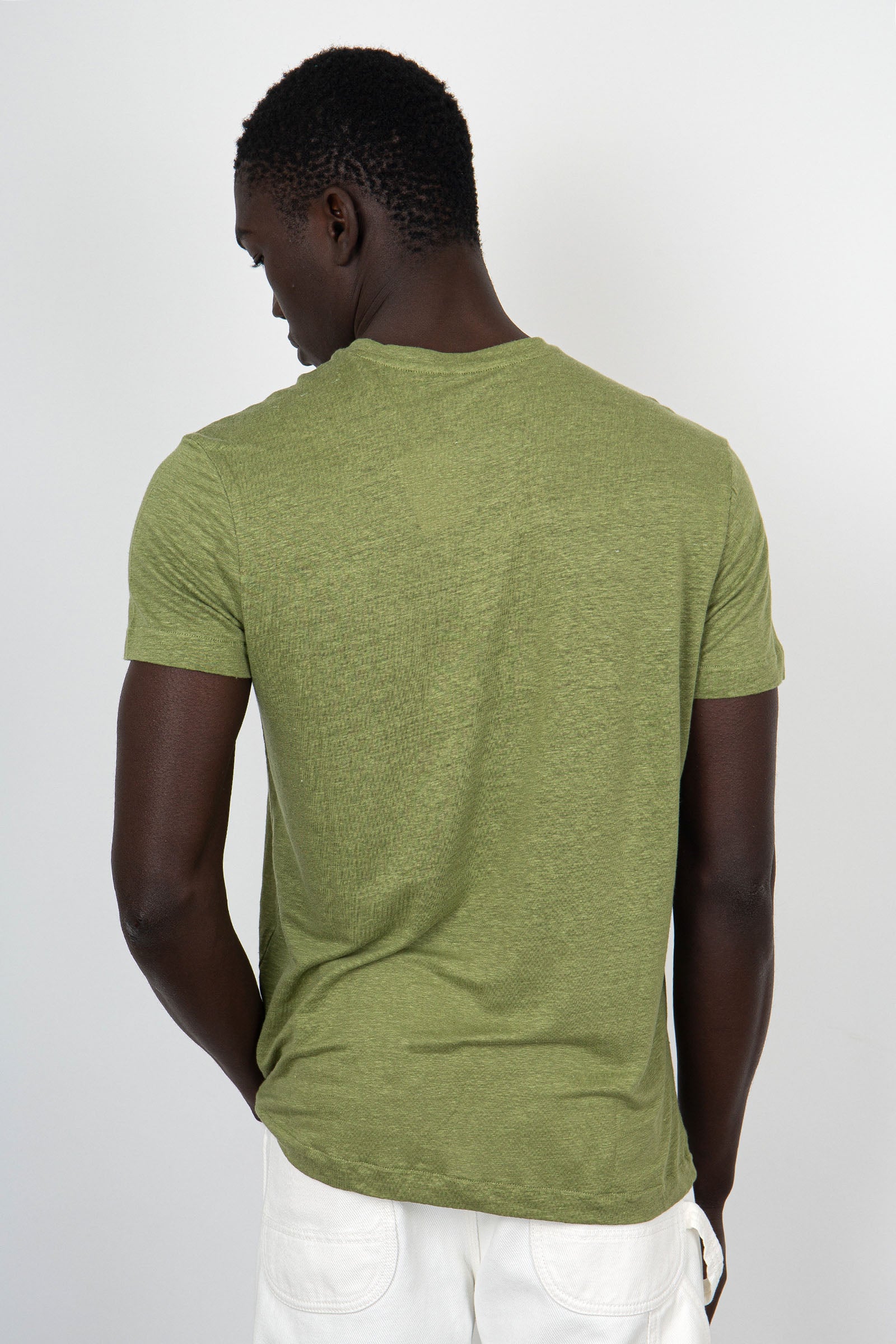 Majestic Filatures Crewneck T-Shirt Linen/Elastane Green - 4