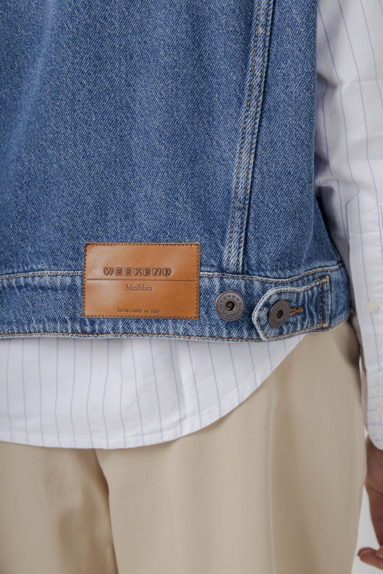 Max Mara Weekend Gilet In Denim Mappa Blu Medio Donna - 6