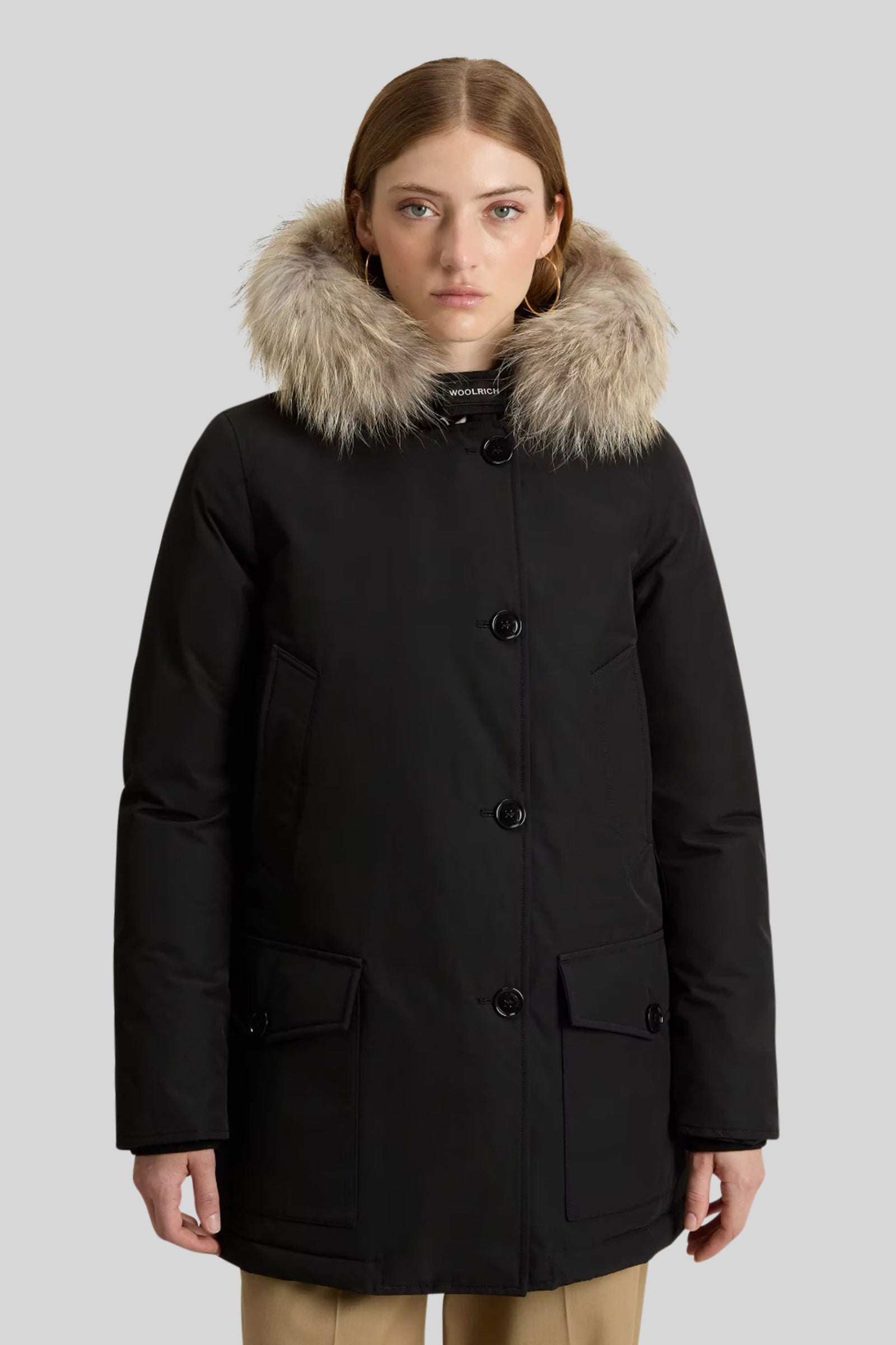 Woolrich Arctic Parka In Ramar Cloth Con Pelliccia Removibile Nero Donna - 1
