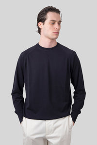 Aspesi Maglia Girocollo In Cotone Blu Navy Donna aspesi