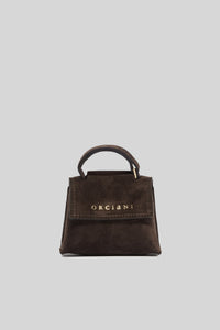 Orciani Charm Mini Sveva Peach In Suede Testa Di Moro Donna orciani