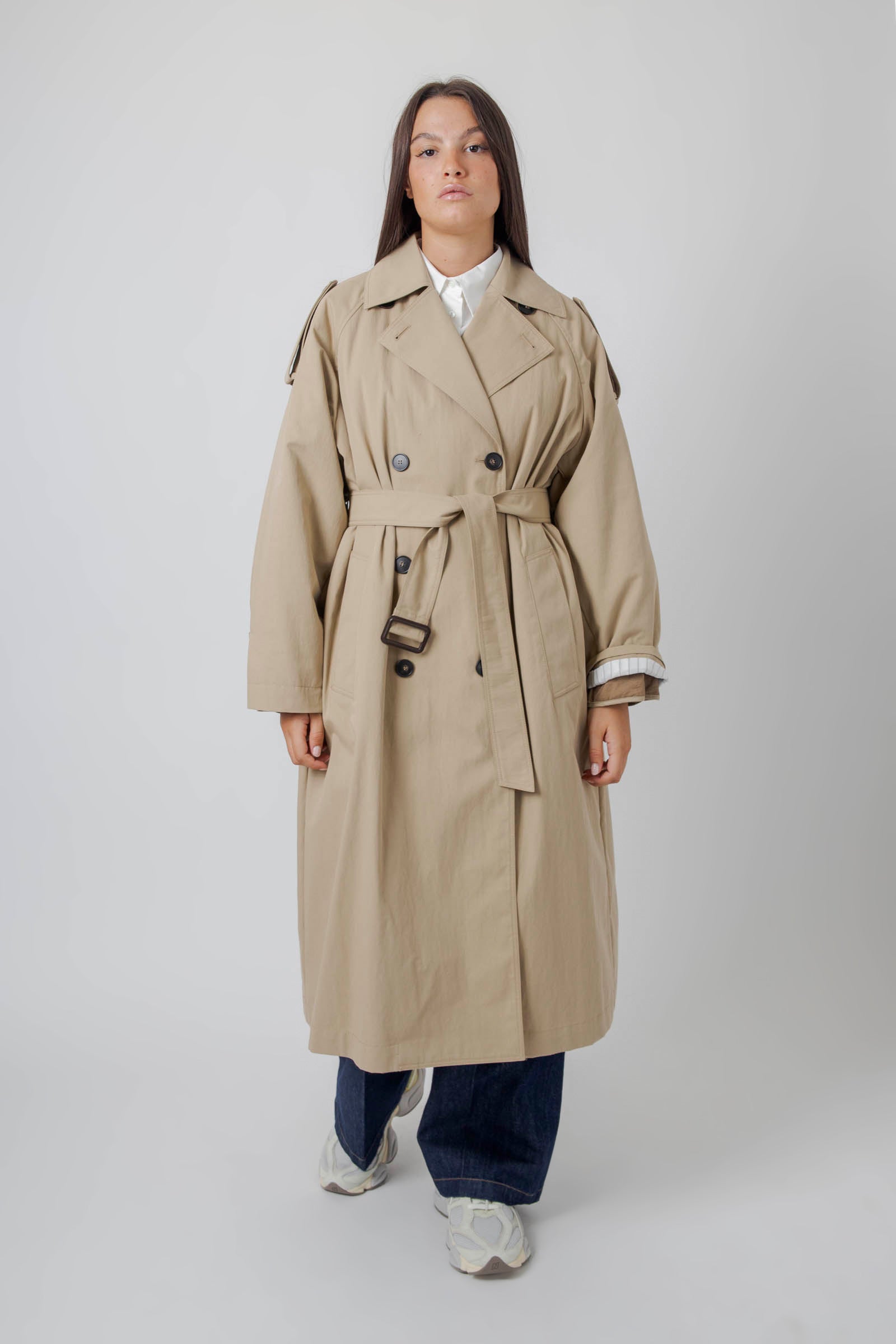 Max Mara Weekend Trench In Gabardina Ghia Beige Donna - 4