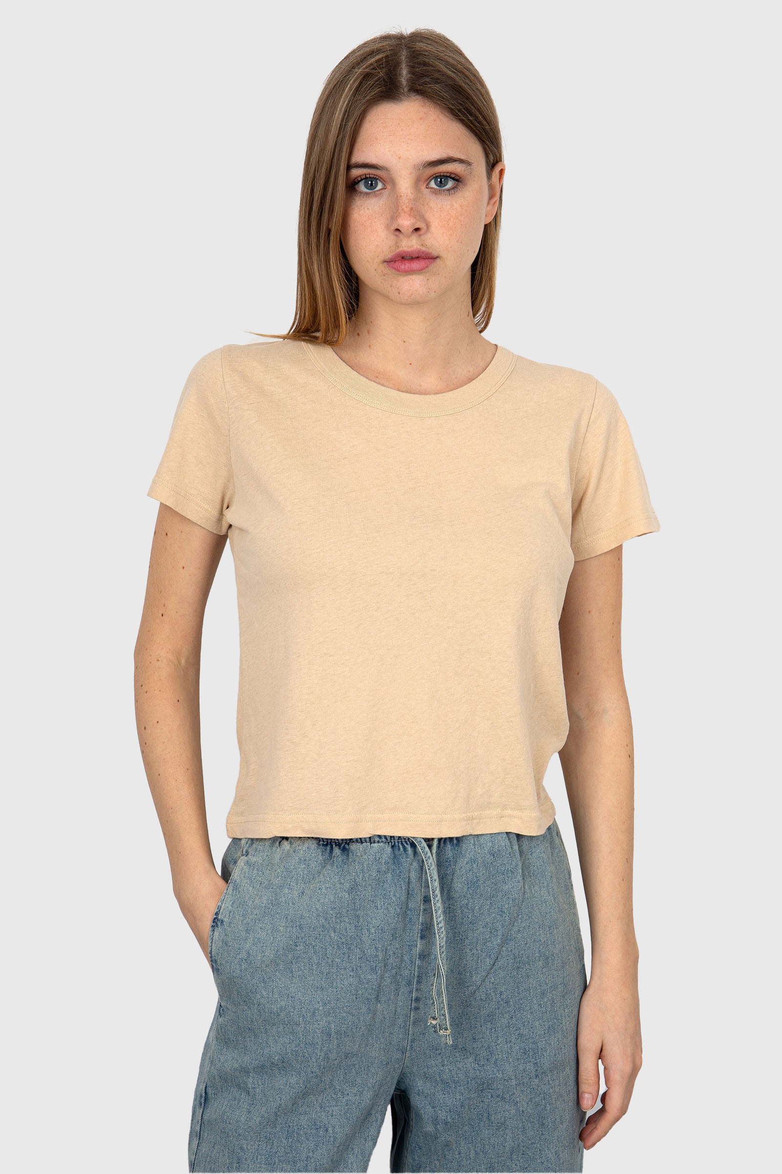 American Vintage T-Shirt Gamipy Cotton Beige - 1