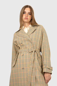 Semicouture Trench Check Beige Donna semicouture