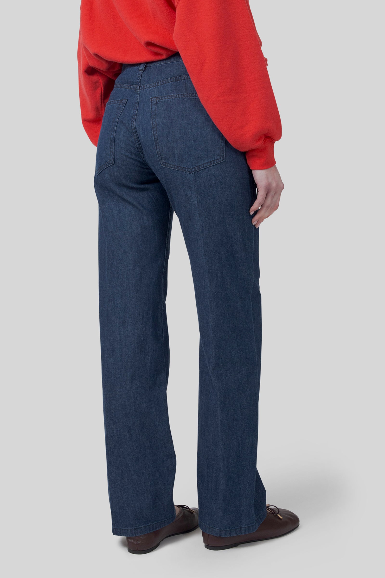 Aspesi Jeans Palazzo Blu Medio Donna - 3