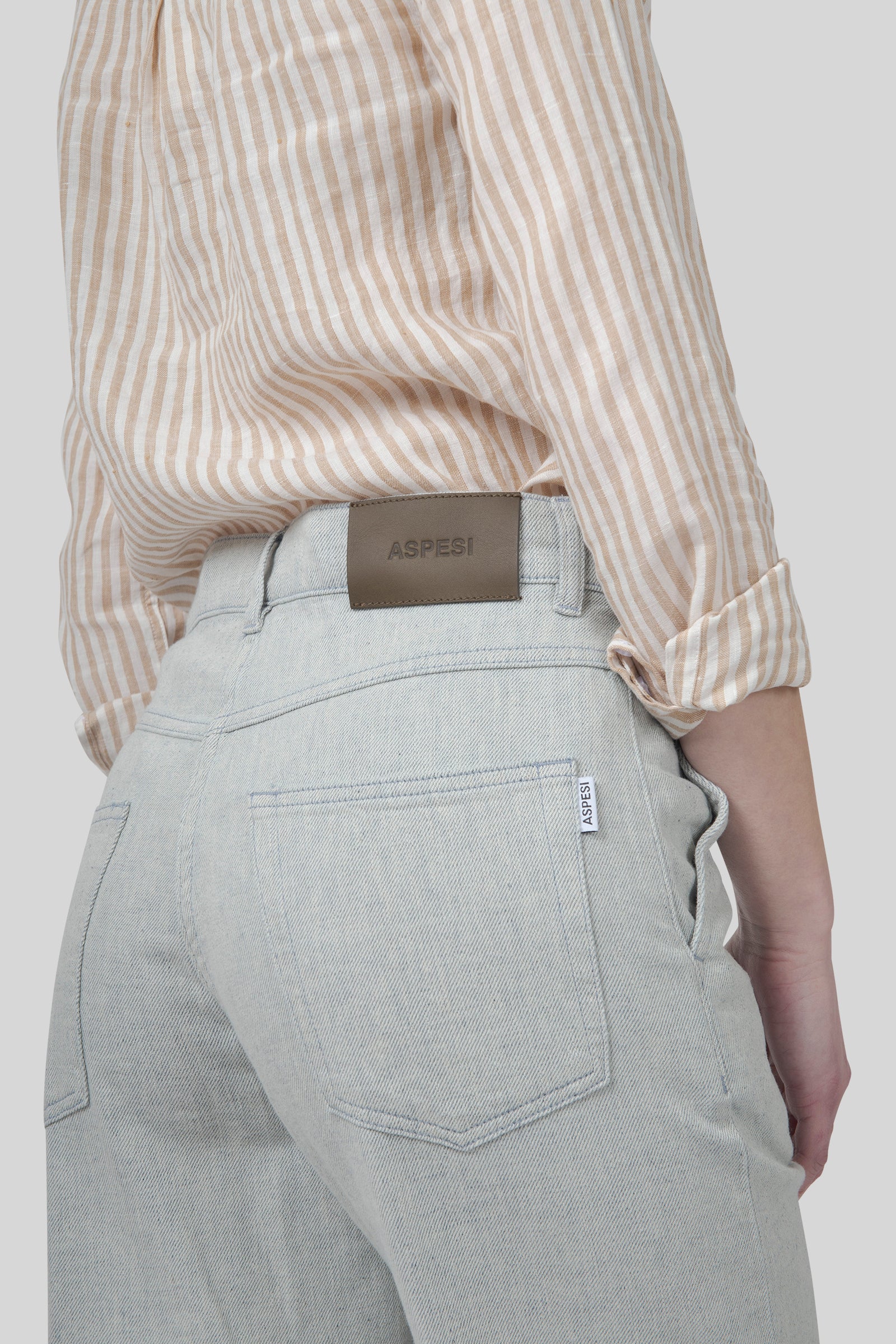 Aspesi Jeans Palazzo Grigio Chiaro Donna - 4