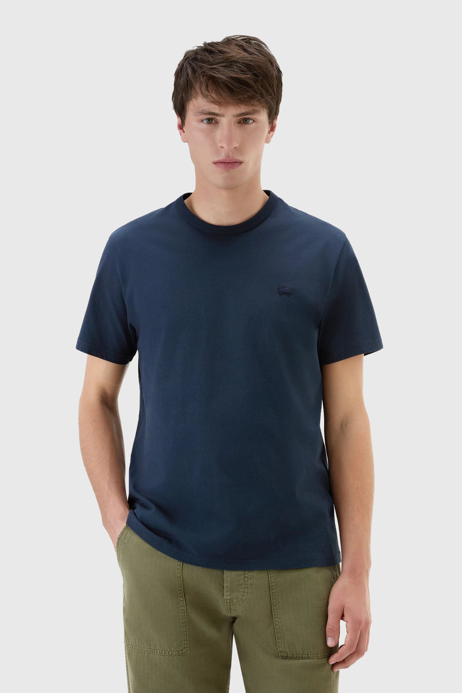 Woolrich T-shirt Sheep In Puro Cotone Blu Uomo - 1