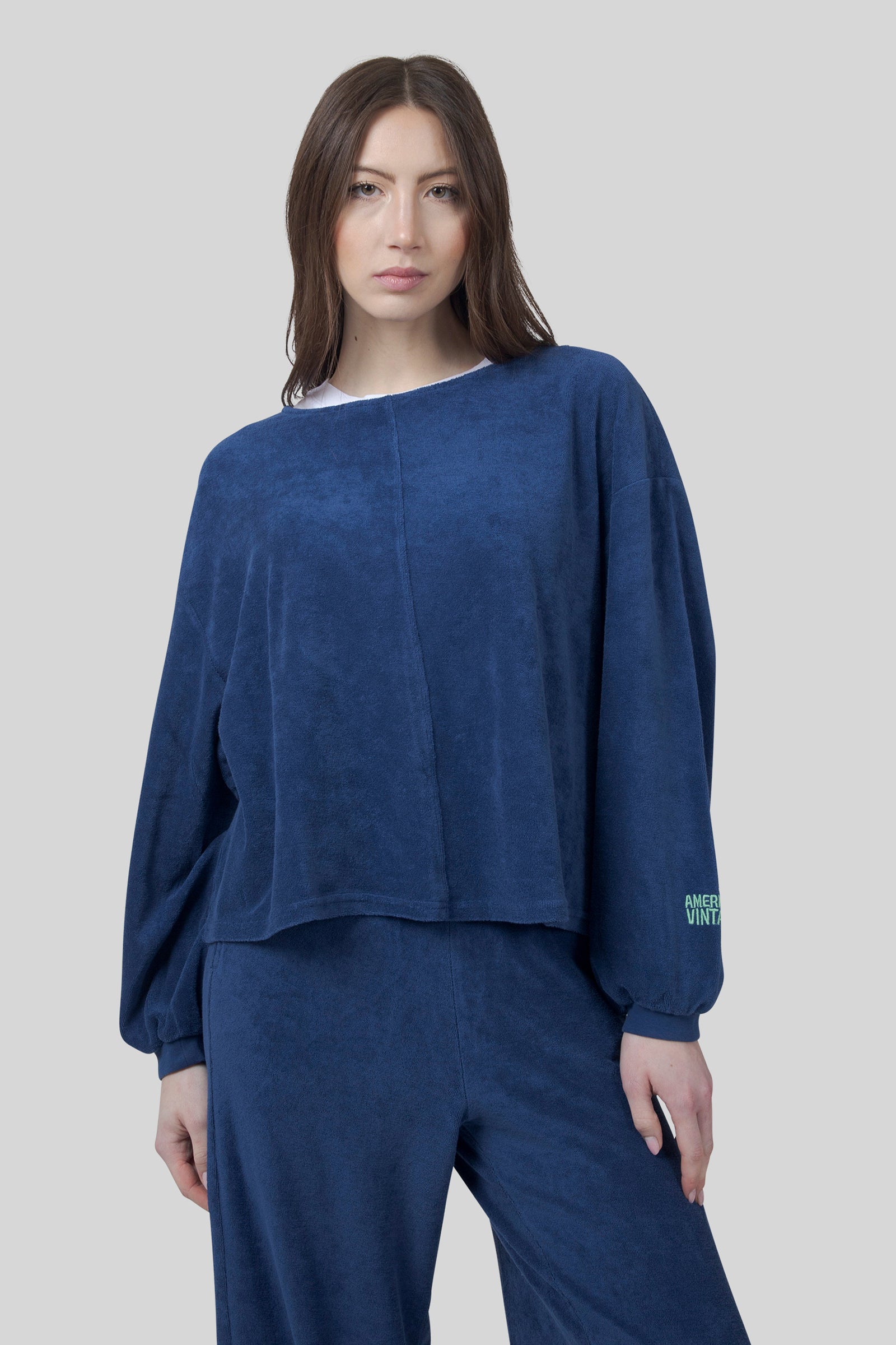 American Vintage Felpa Fuxow Blu China Donna - 6