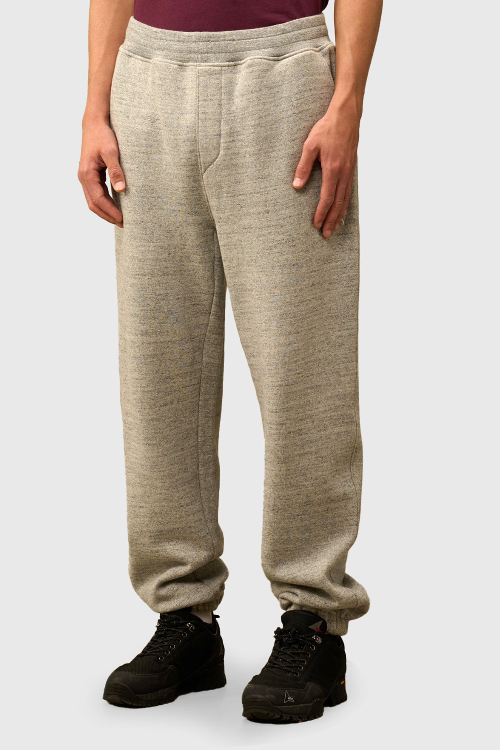 C.p. Company Pantalone Jogging In Melange Japanese Fleece Grigio Melange Uomo - 1